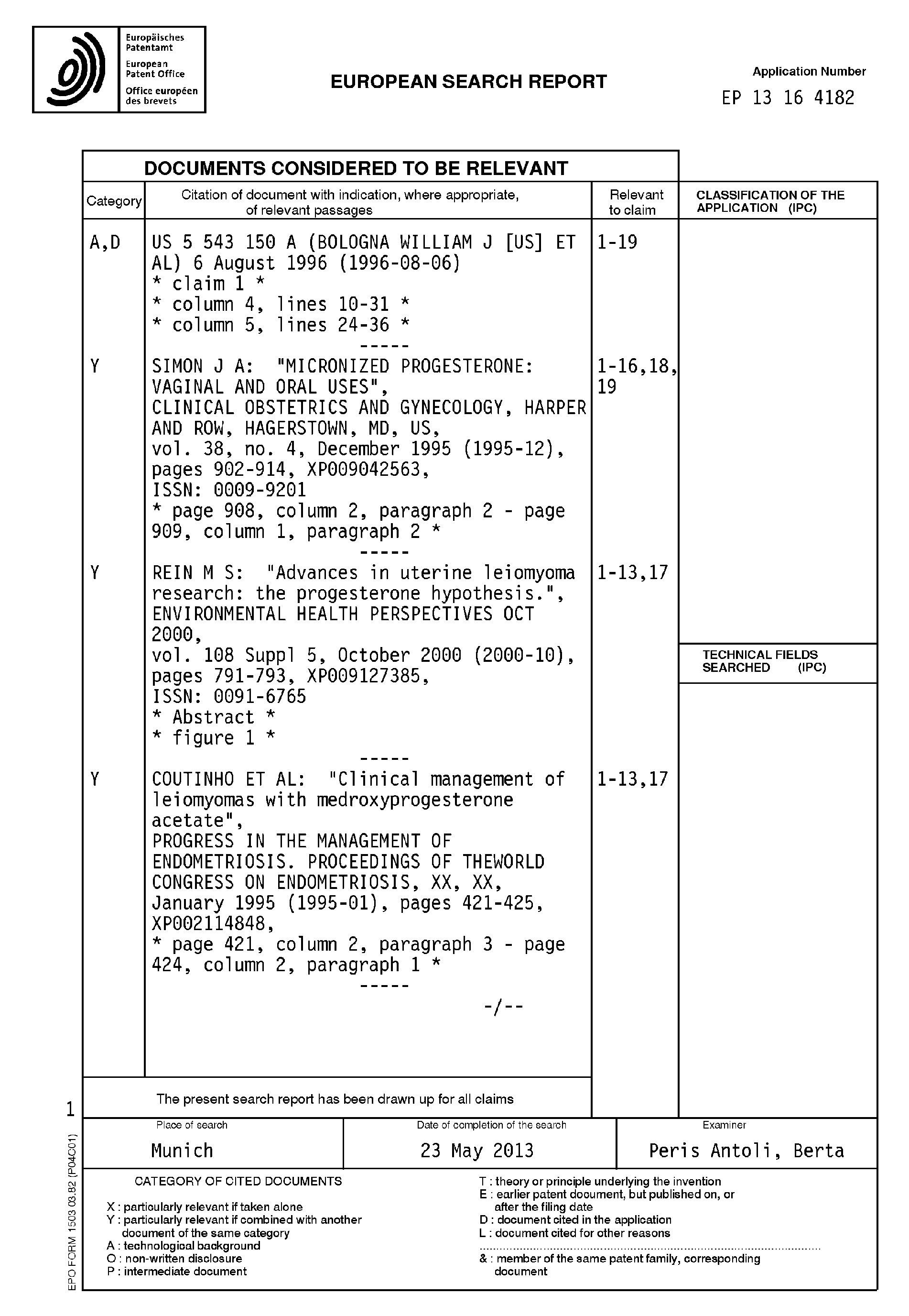 Patent EP2617411A1 - Methods for the Treatment of Patent EP2617411A1 - Methods for the Treatment of