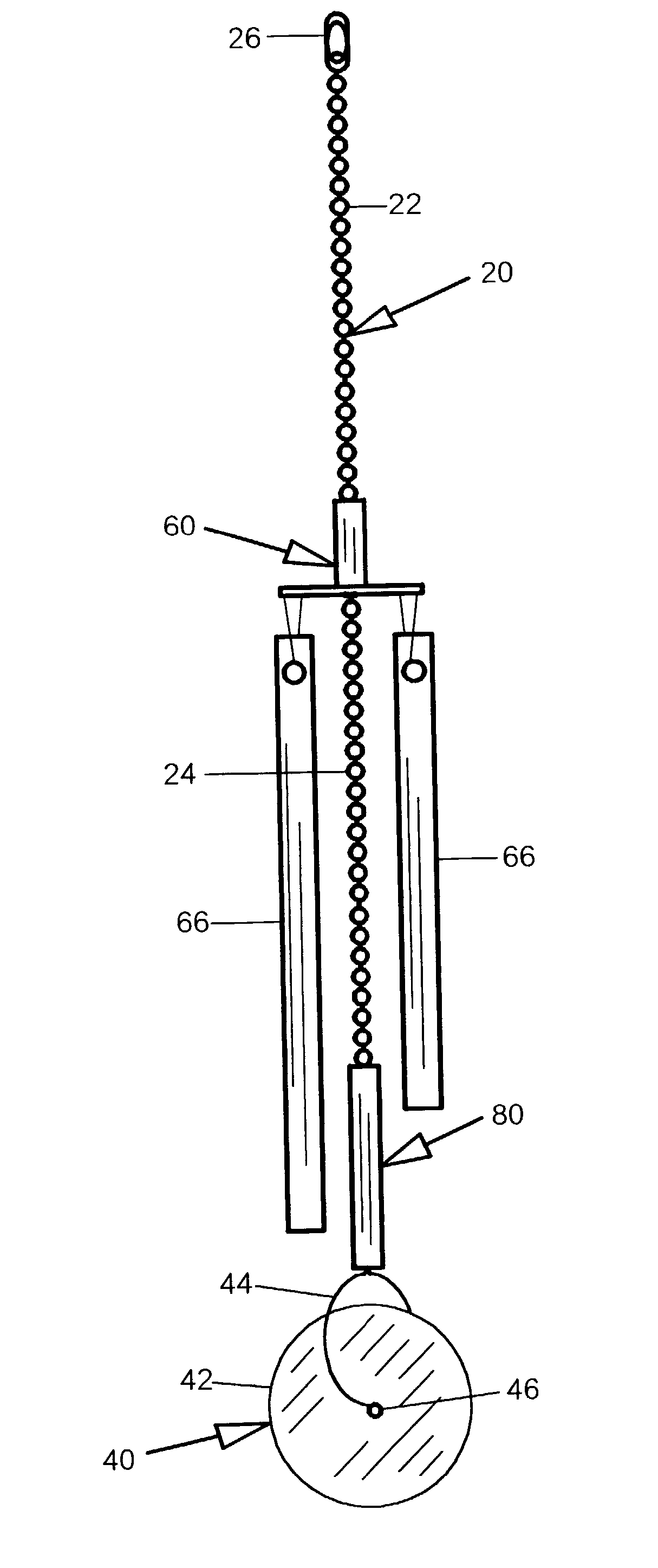 Patent Us20030047059 Indoor Outdoor Musical Wind Chime Google Patent Drawing