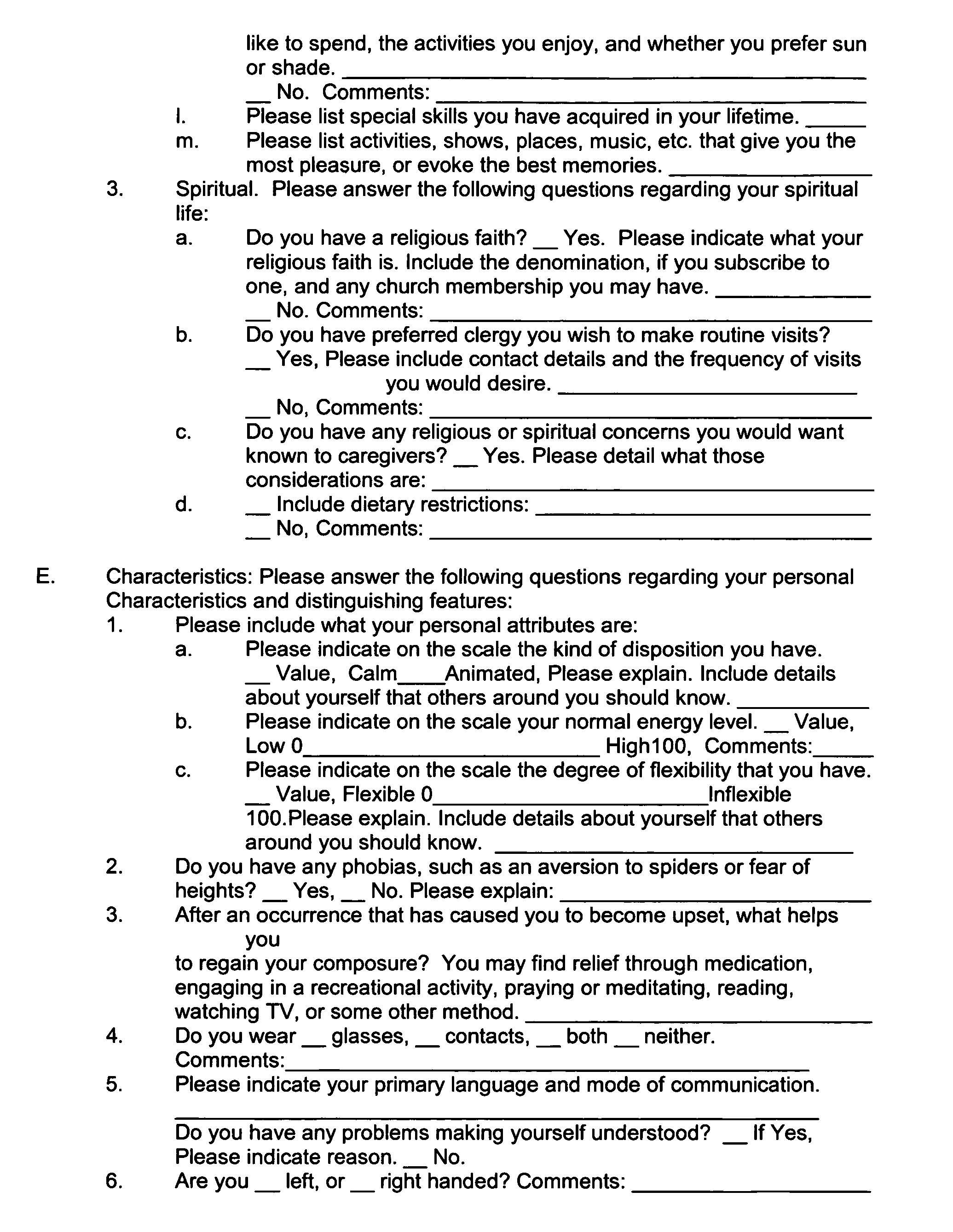 US20050202383A1 - Advance care plan - Google Patents