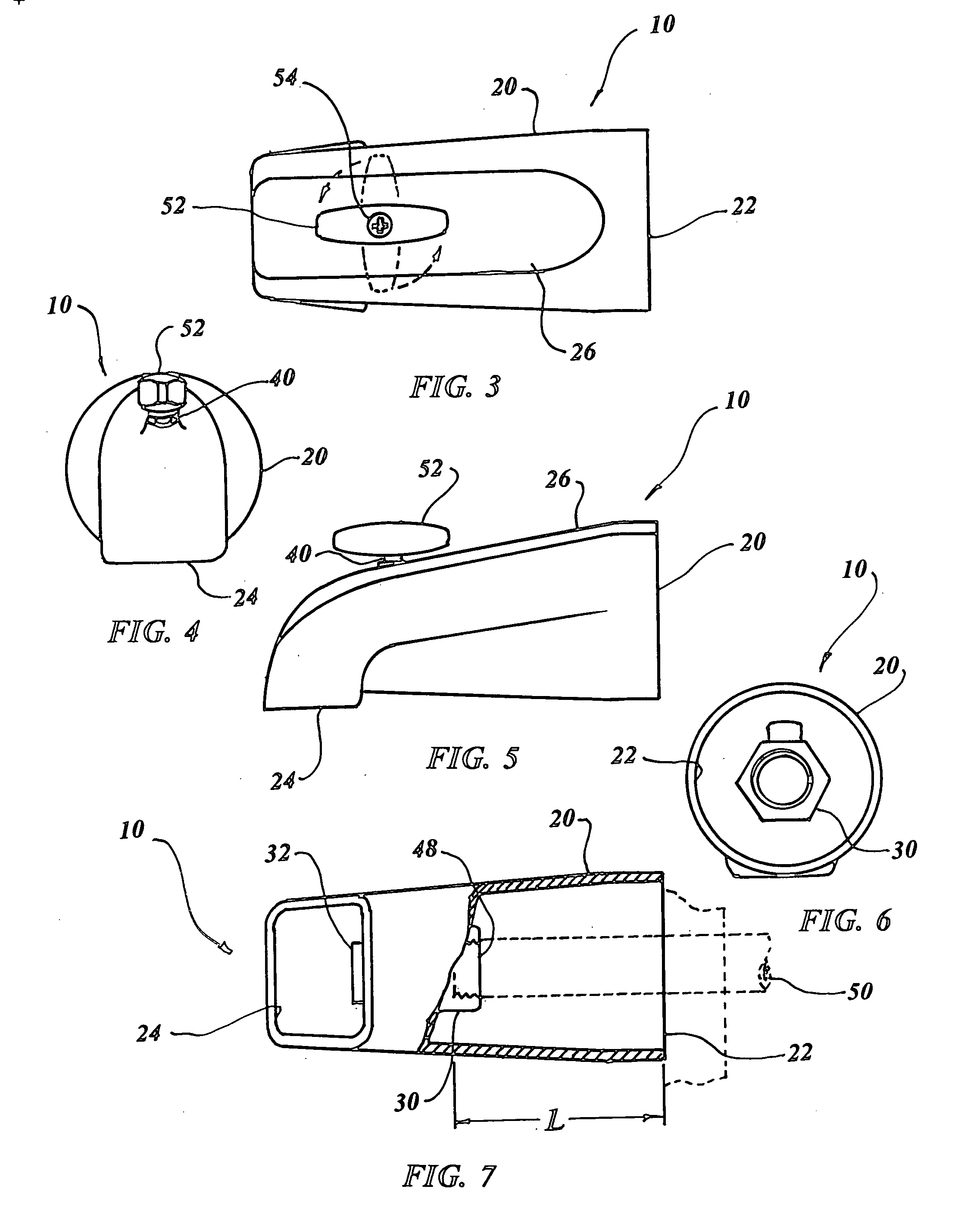 Patent Us20100006164 Bathtub Diverter Spout With Ball Valve Patent Drawing