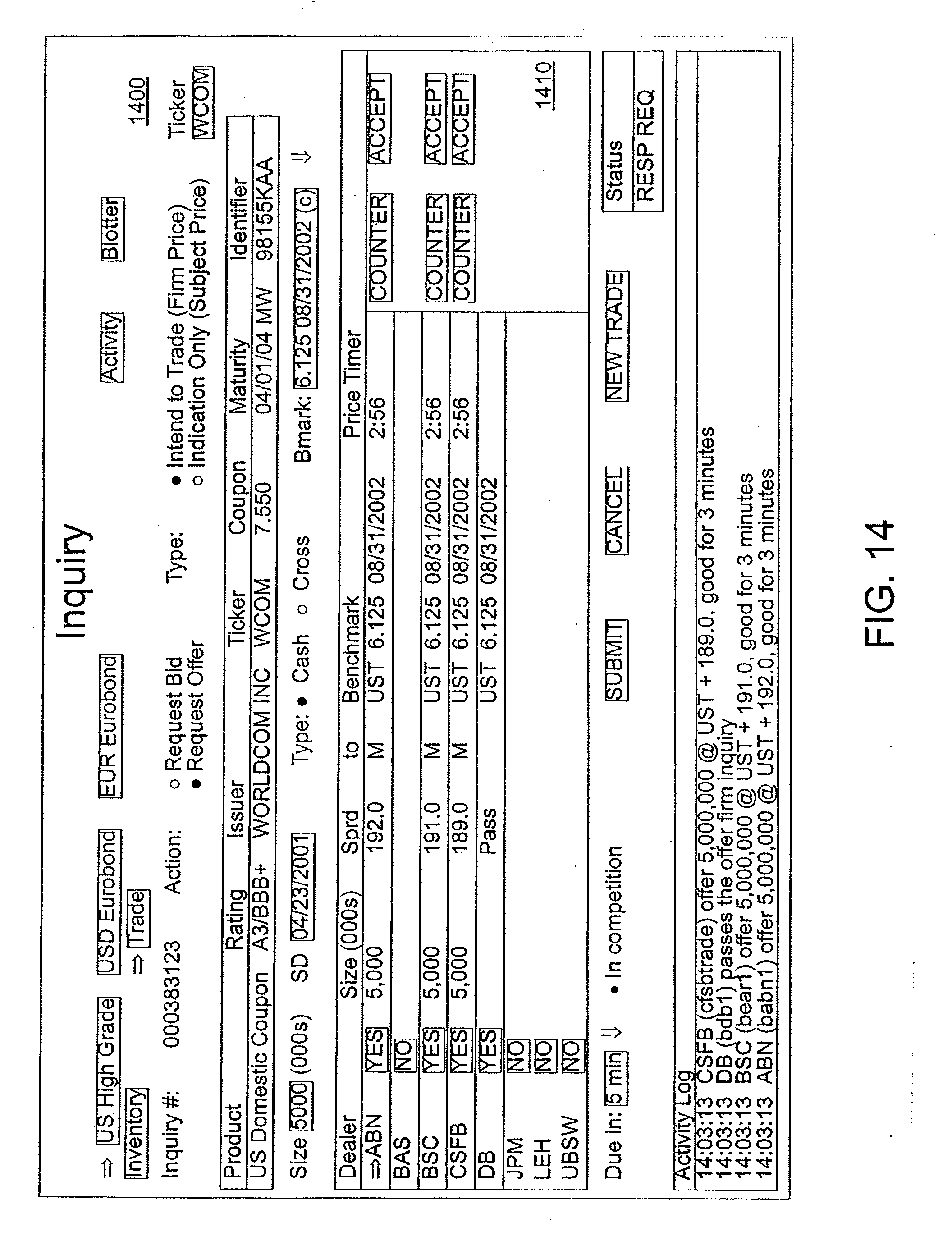Trading system in secondary market