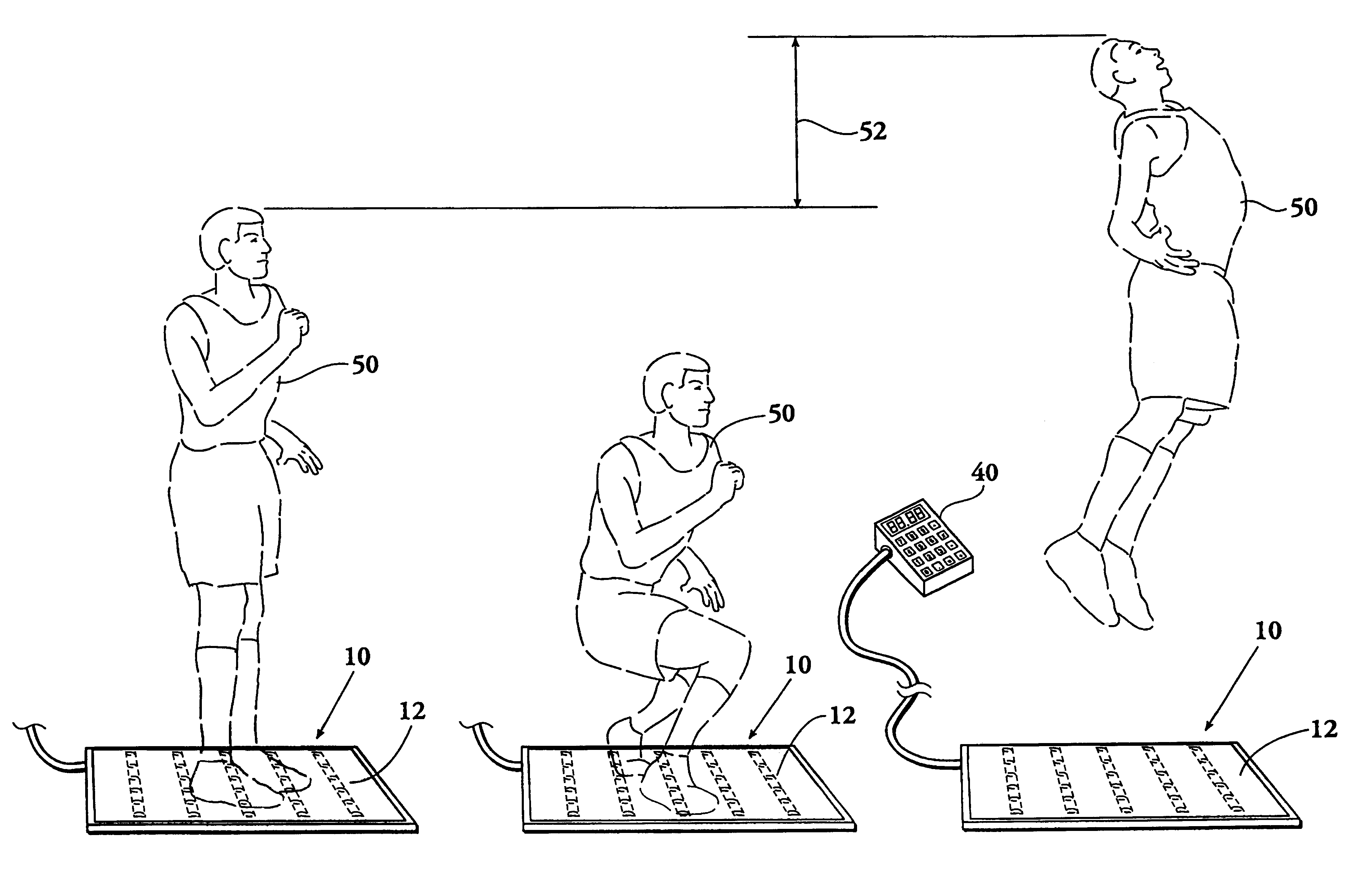 Vertical jumping measuring device crossword jump training with jump