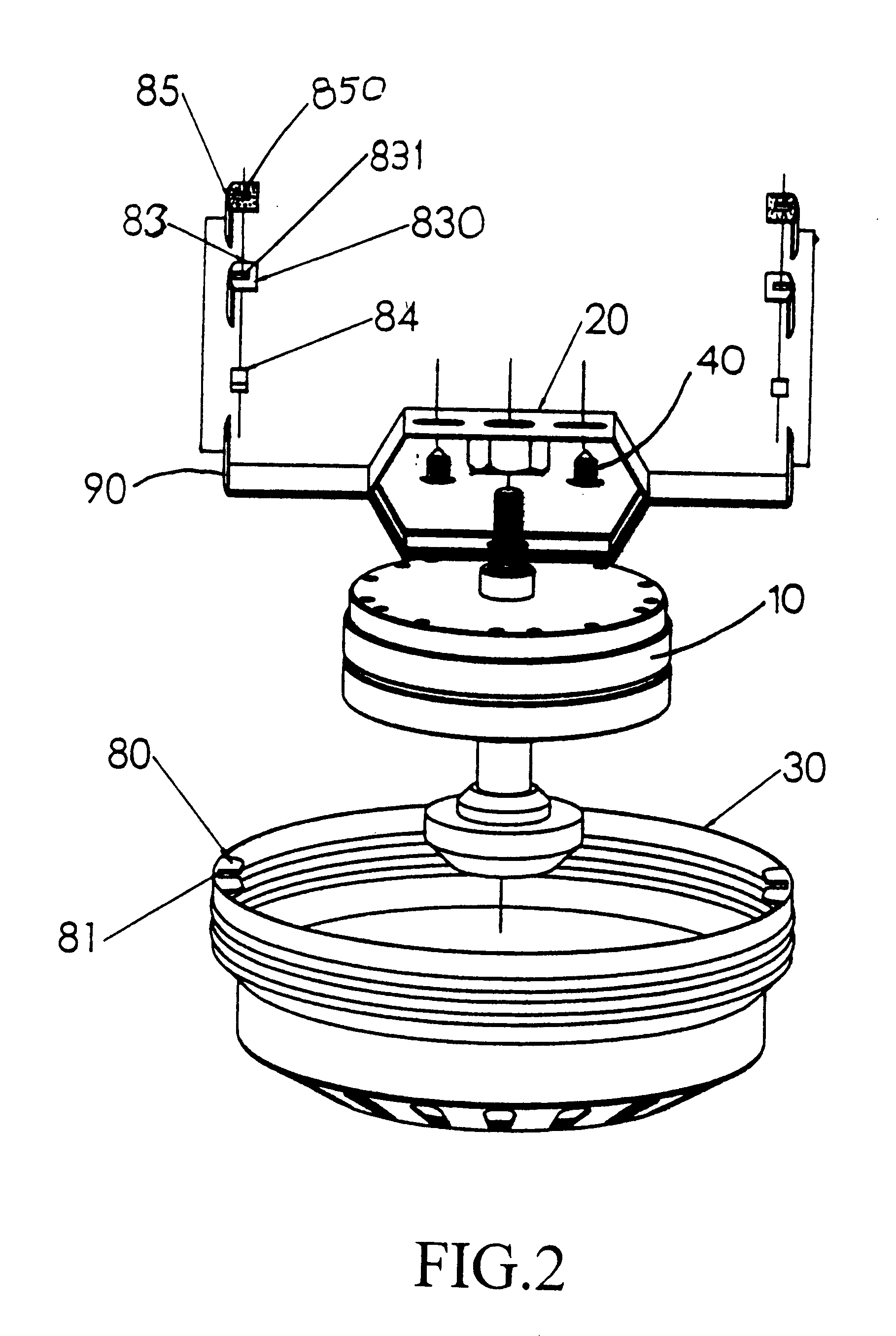 Patent Us6200099 Combination Of A Ceiling Fan Frame And Motor Patent Drawing