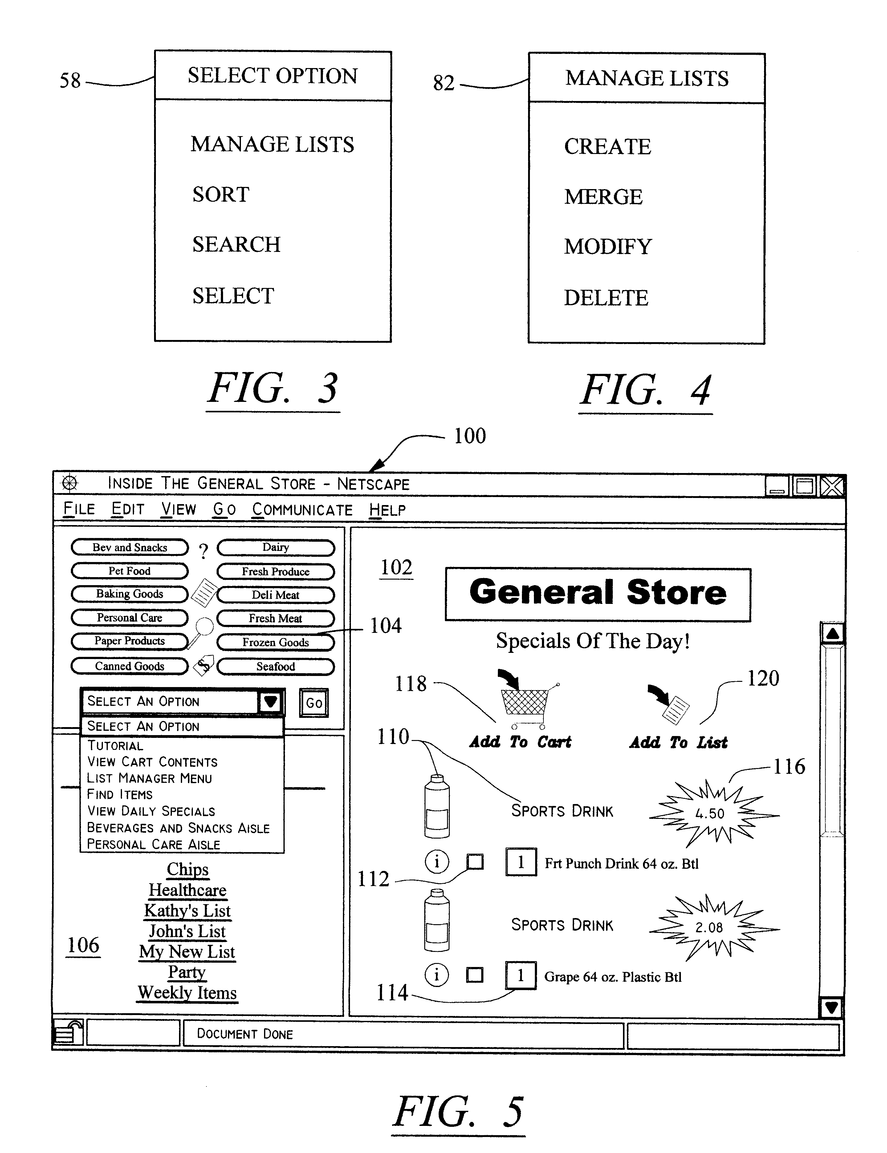 electronic grocery list