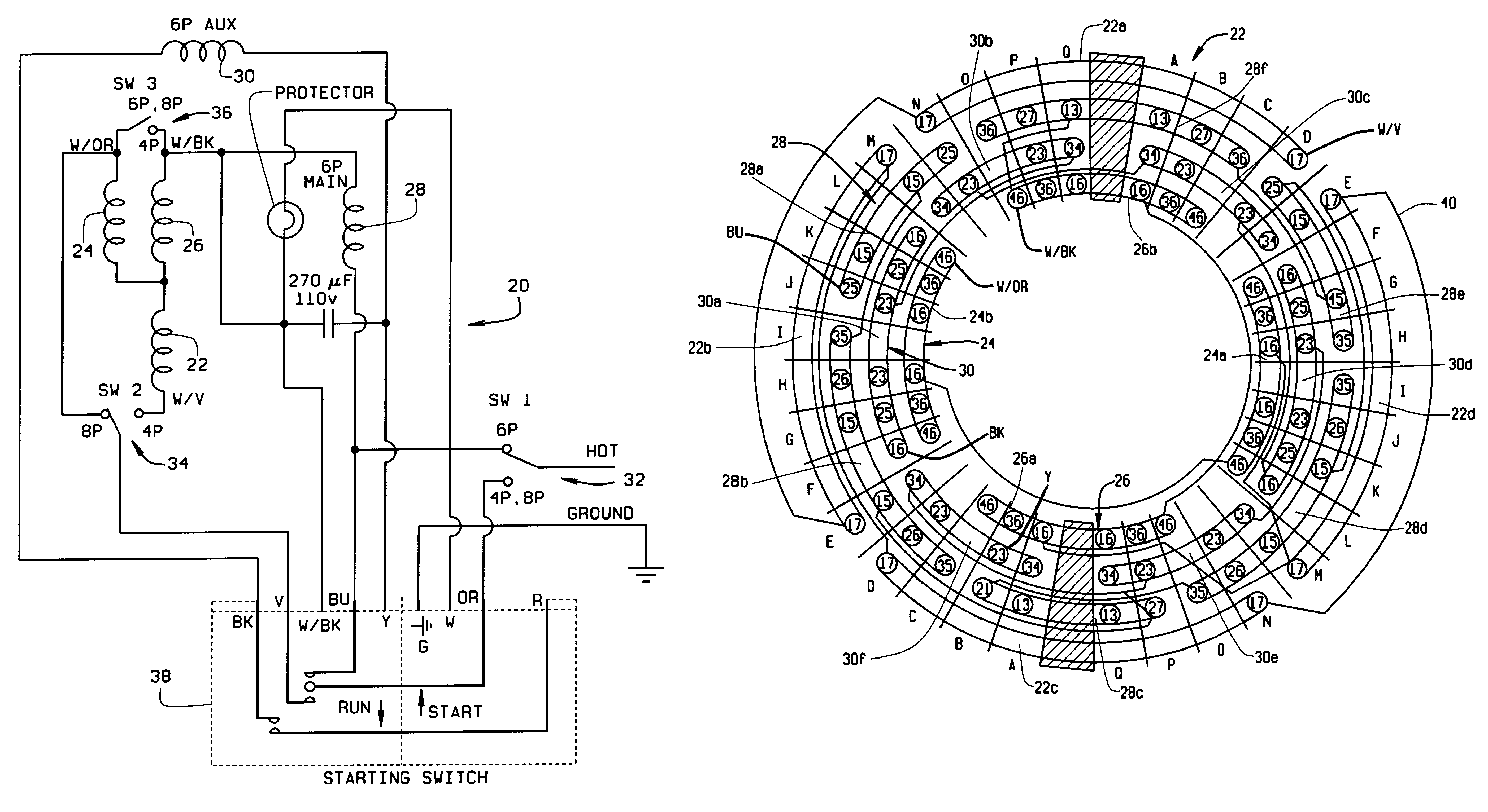 single phase motor winding