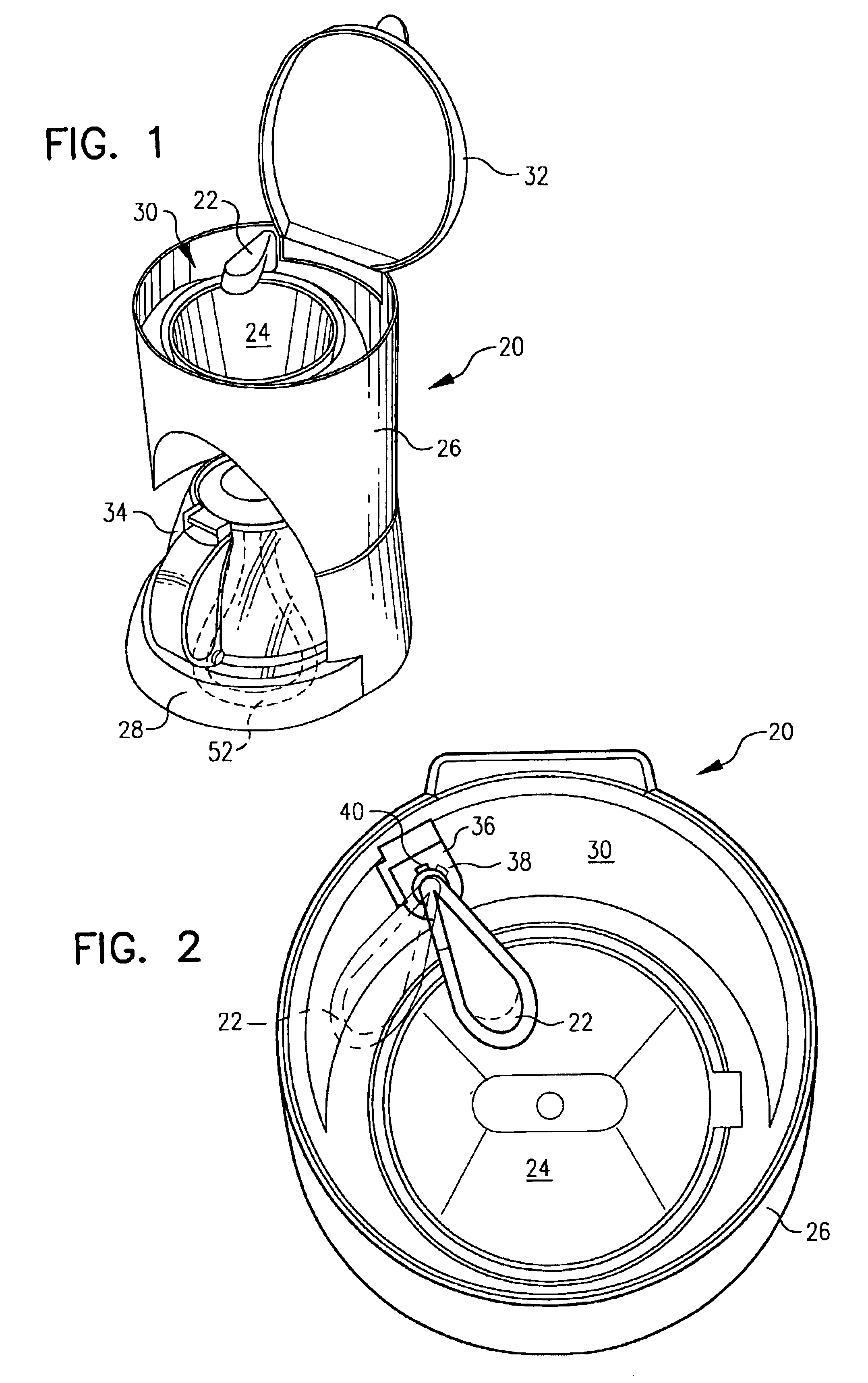 Patent US6827004 - Drip coffee maker with horizontal spray shower head - Google Patents