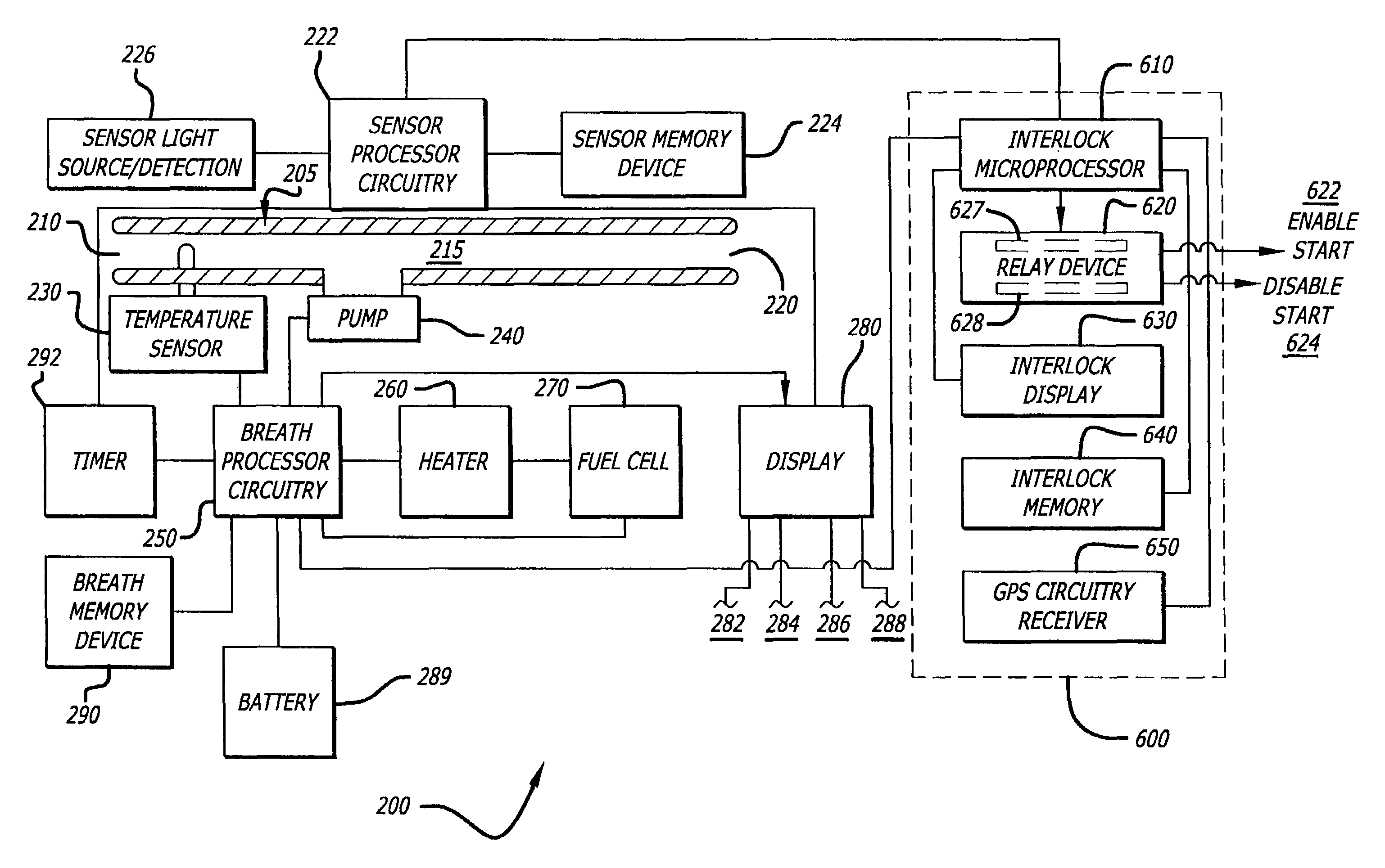 Patent US Breath alcohol detection system with