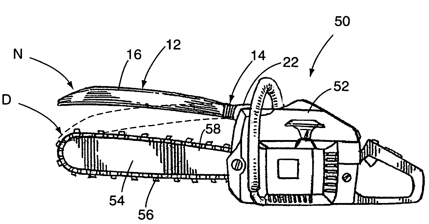 Patent us chainsaw kickback protection device Patent us chainsaw kickback protection device