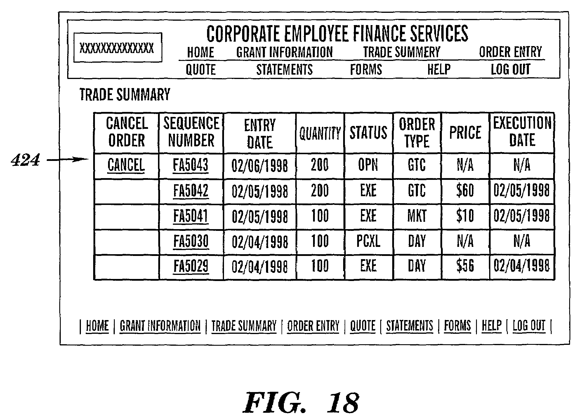 Simplified method for stock options