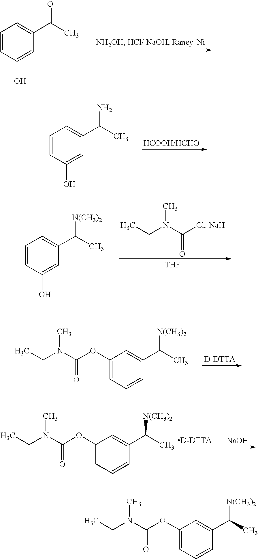 Exelon patch dosage forms