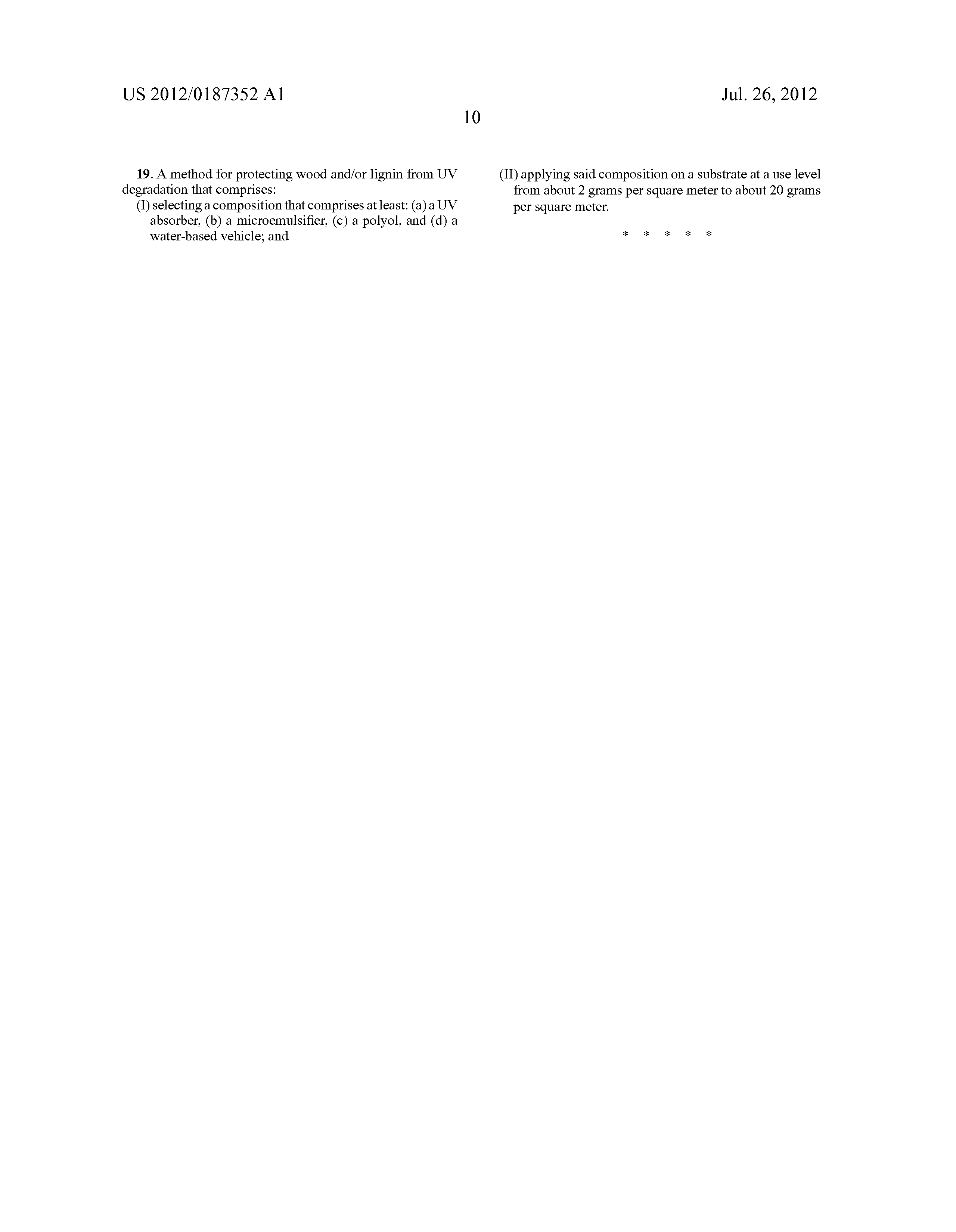 Patent US20120187352 - Penetrating UV-Protecting Compositions to Patent US20120187352 - Penetrating UV-Protecting Compositions to