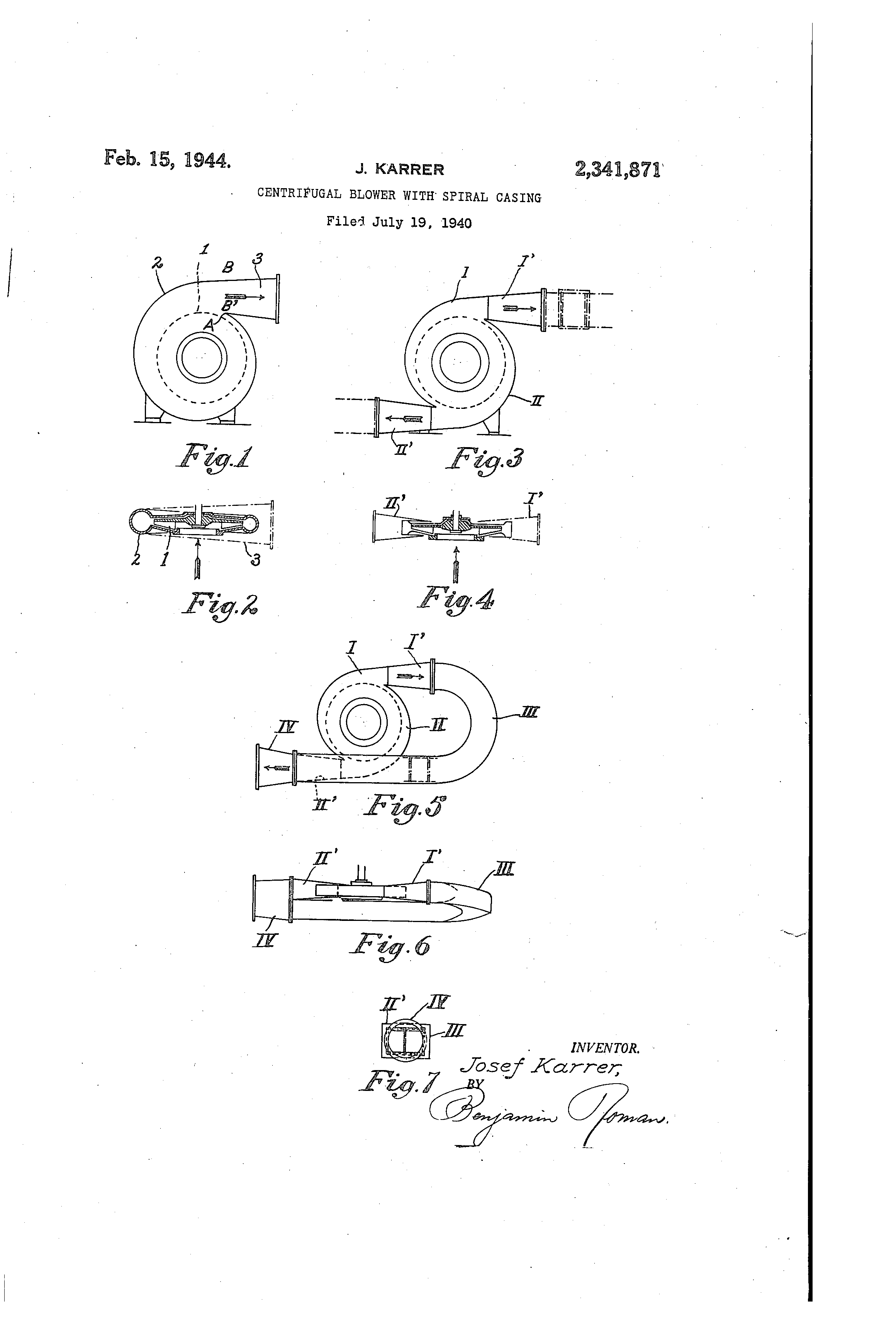patent us2341871 centrifugal blower with spiral casing centrifugal blower casing design
