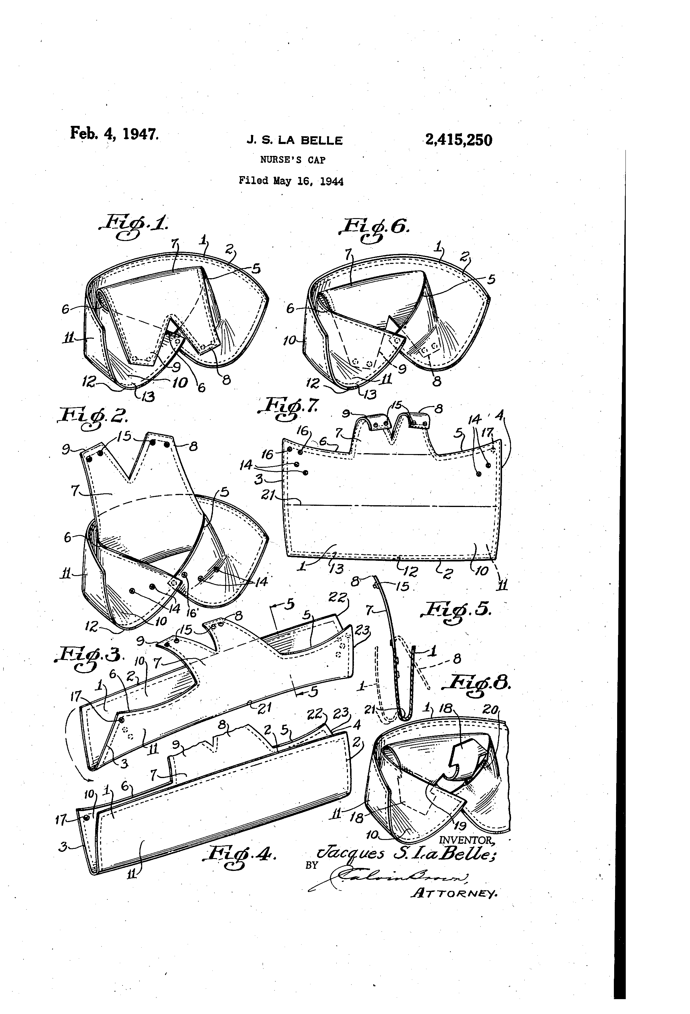 patent us2415250 nurse s cap google patents