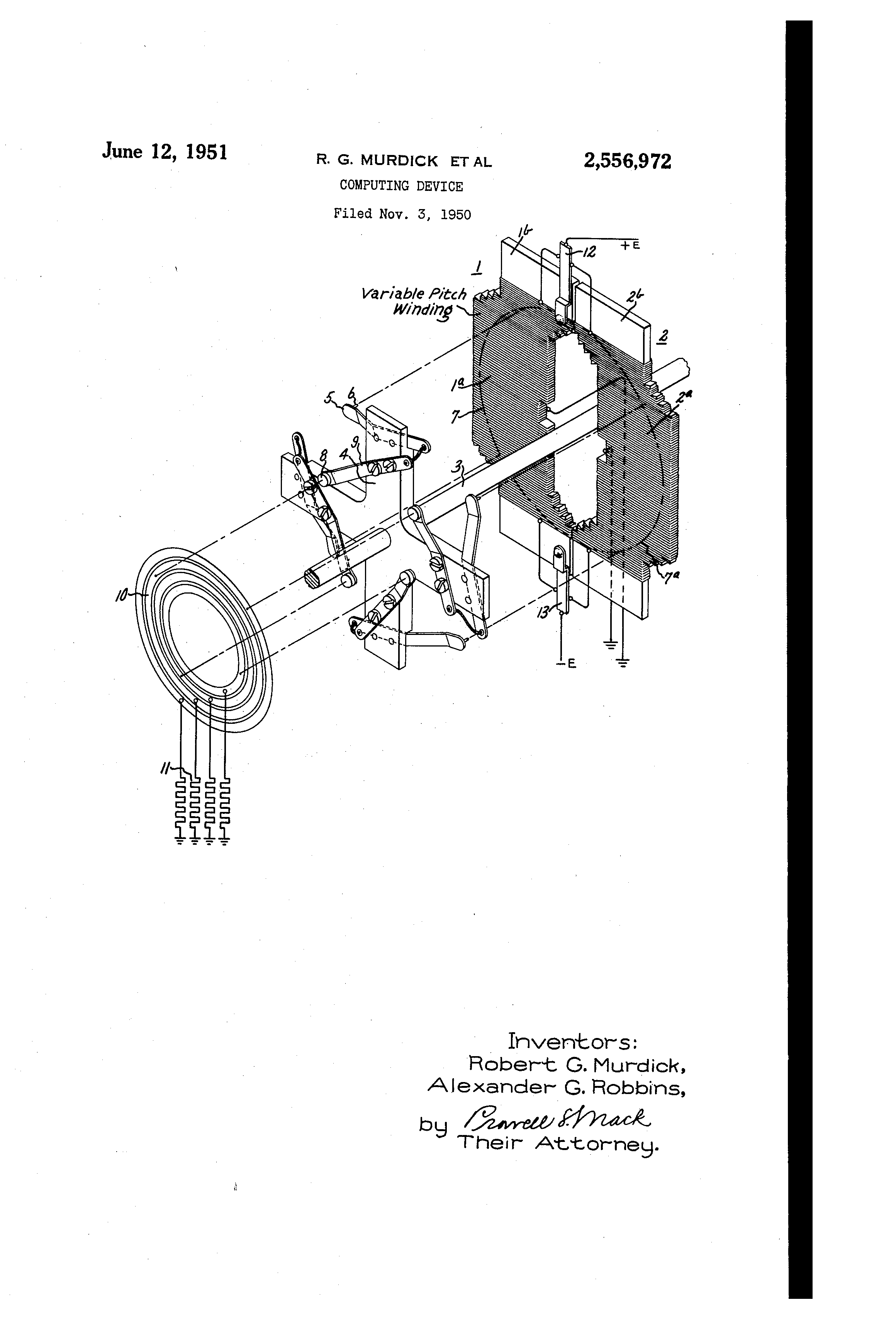 patent us2556972 computing device google patentsNonlinear Variable Resistor Google Patents On 3 Wire Variable Resistor #14