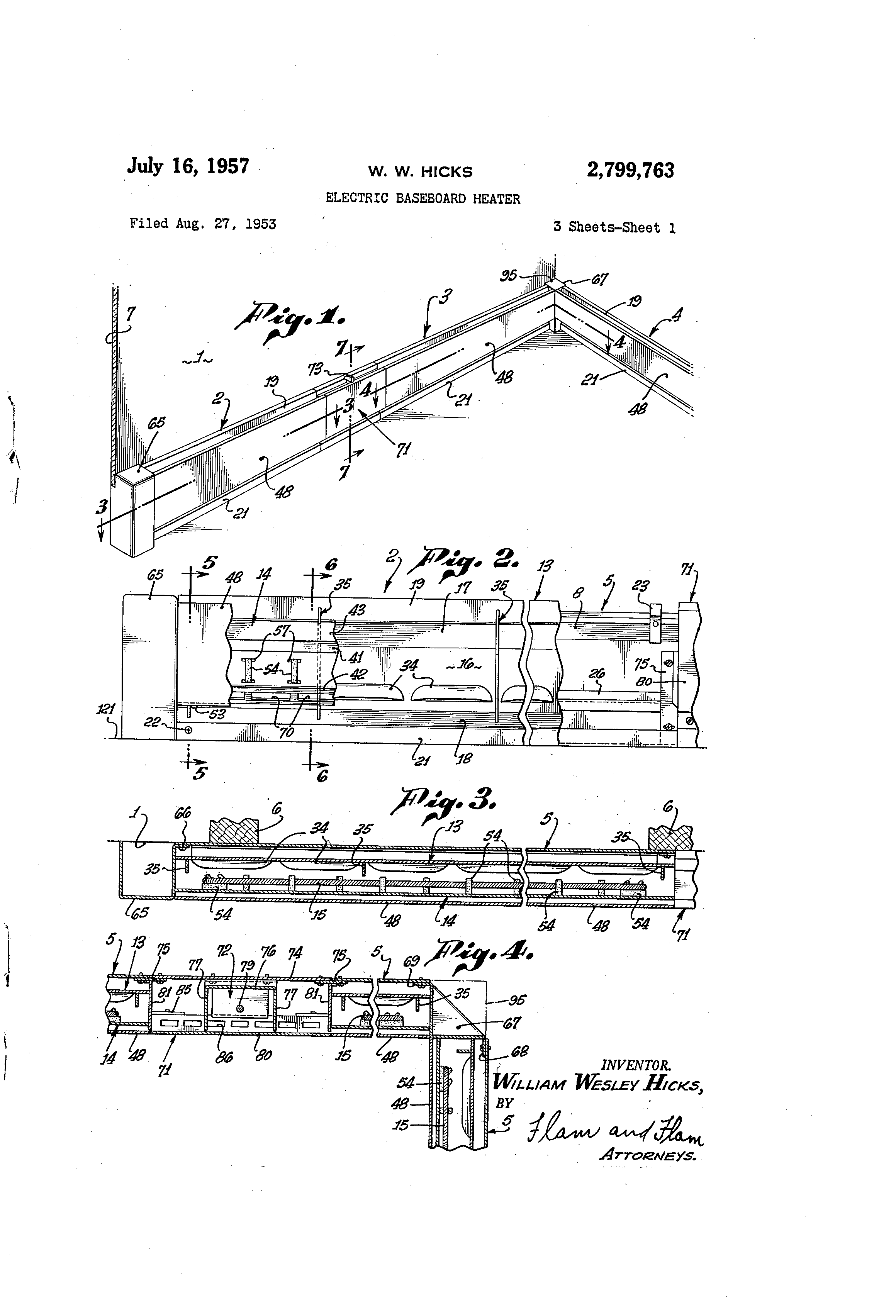 patent us2799763 electric baseboard heater google patents