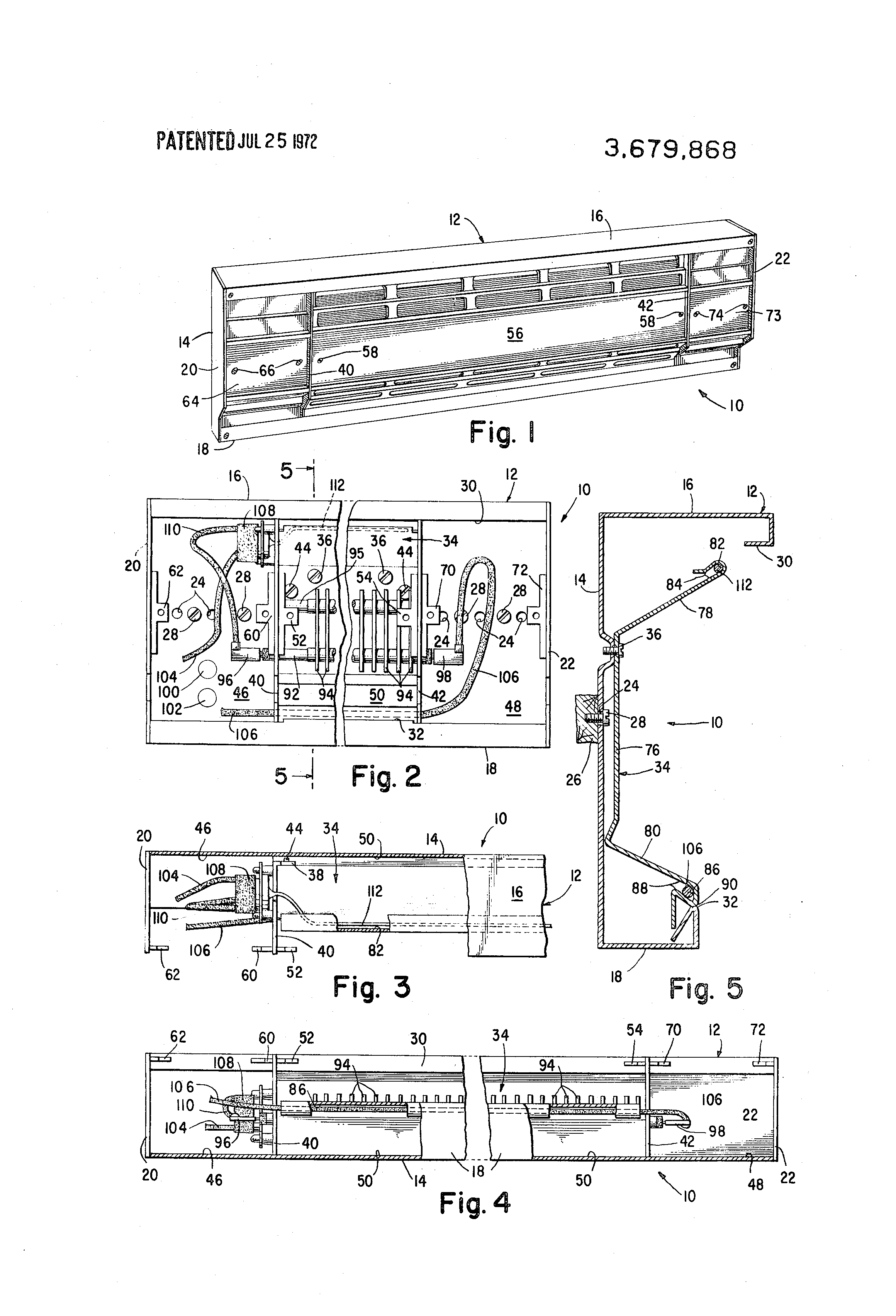 patent us3679868 baffle for electric baseboard heater units