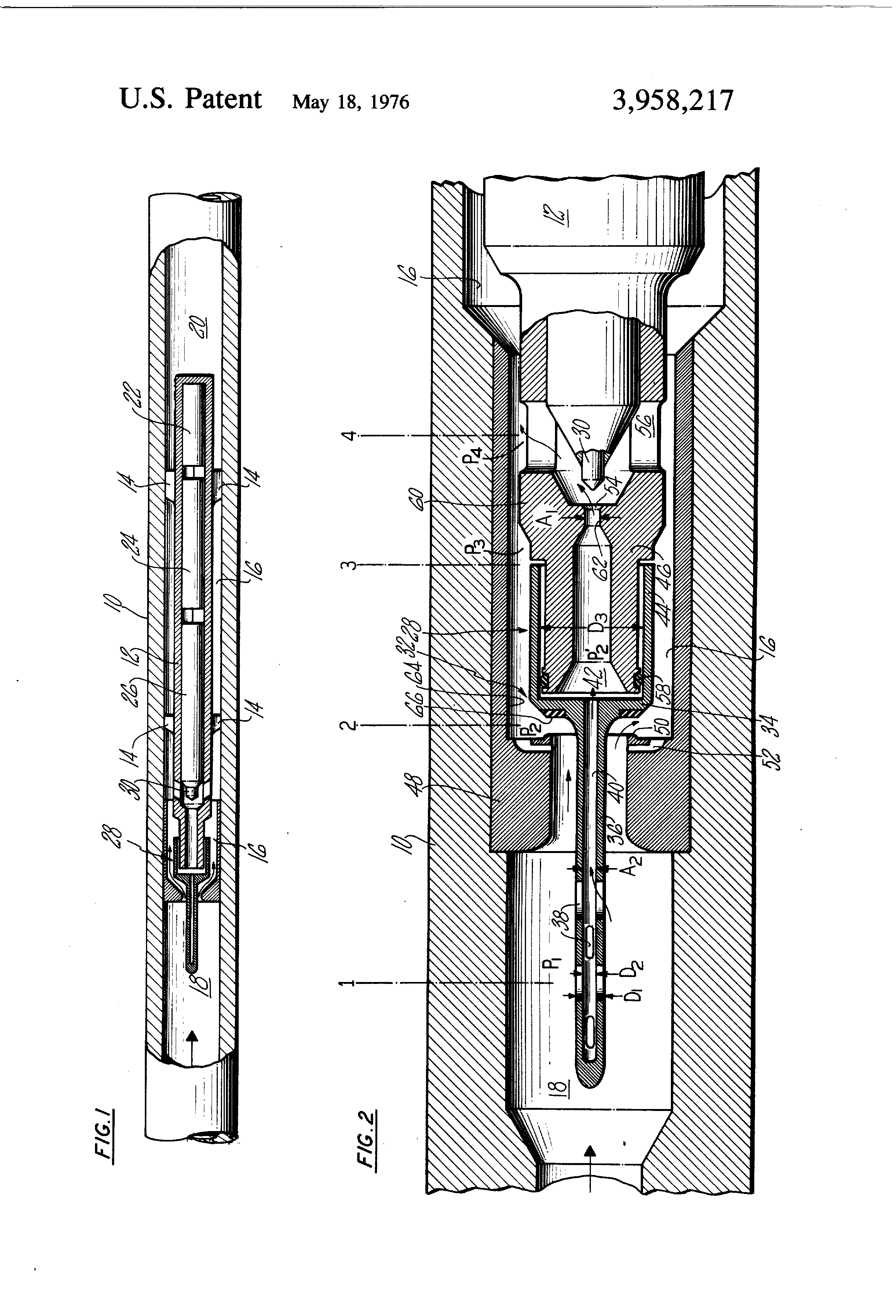 Patent Us3958217 Pilot Operated Mud Pulse Valve Google Patents Patent Drawing