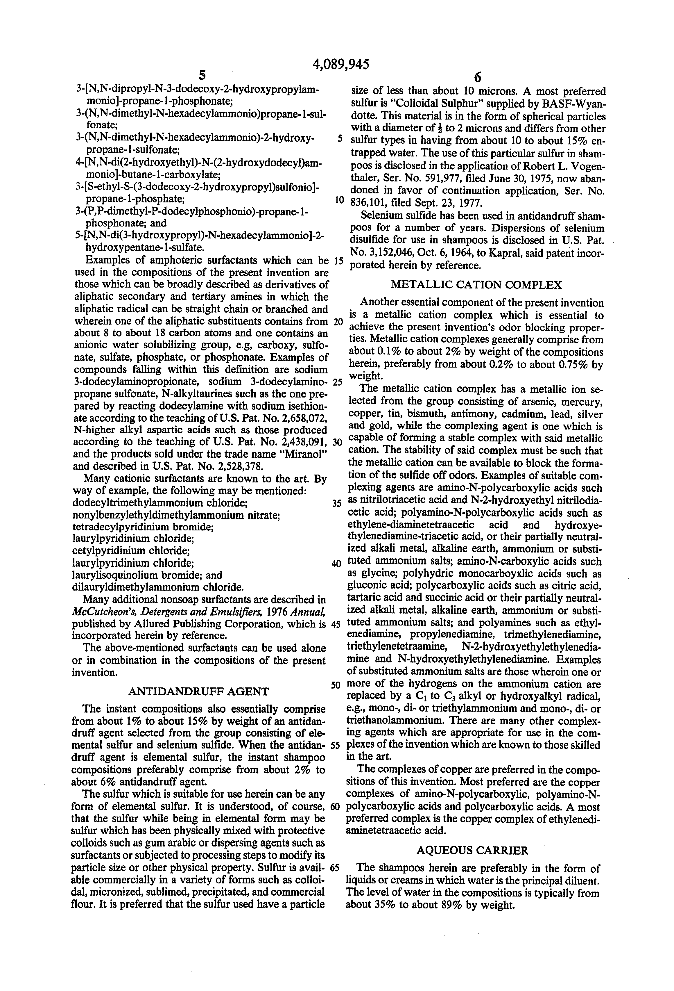 sulfur containing shampoo