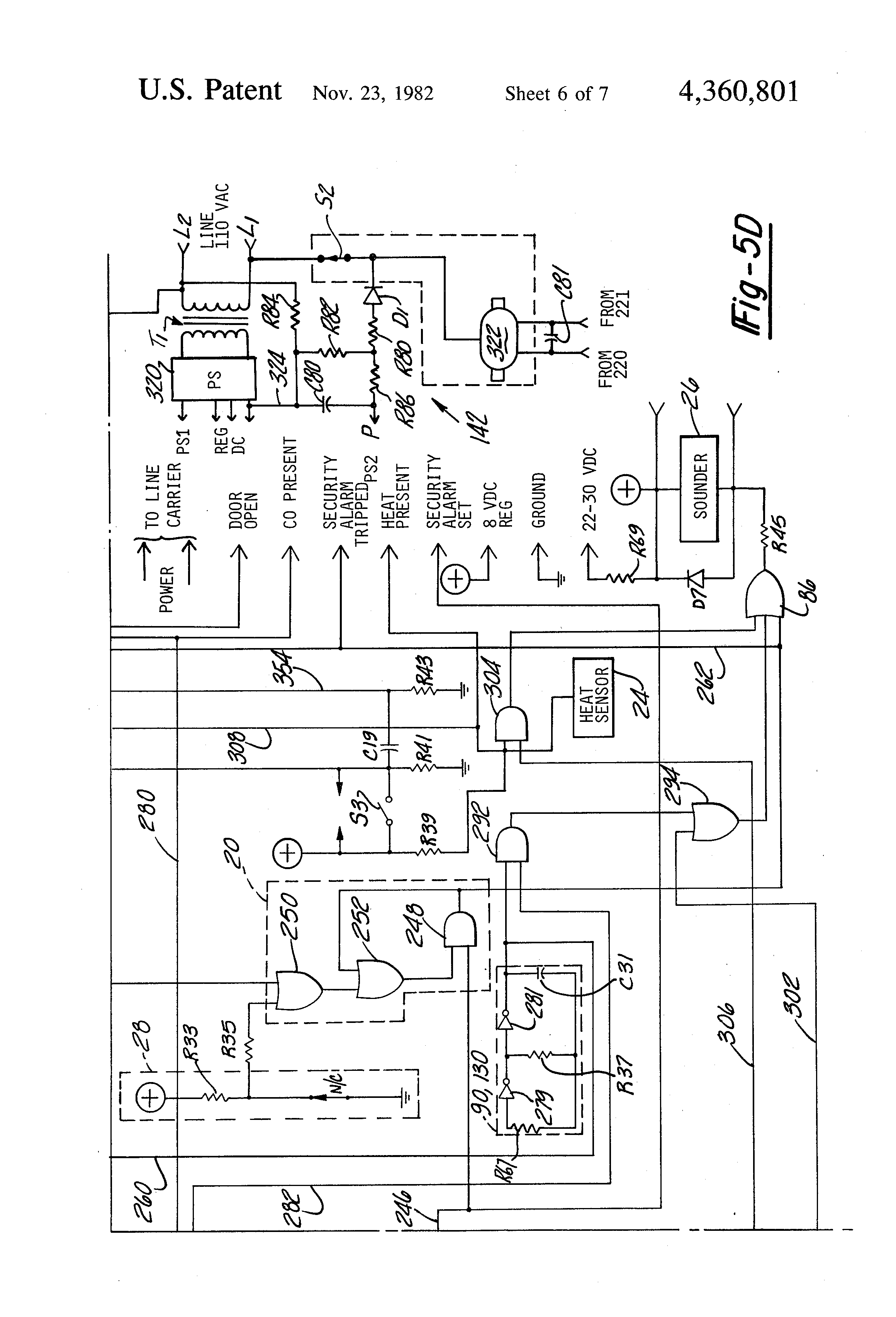 Patent Us4360801 Home Security And Garage Door Operator System Patent Drawing