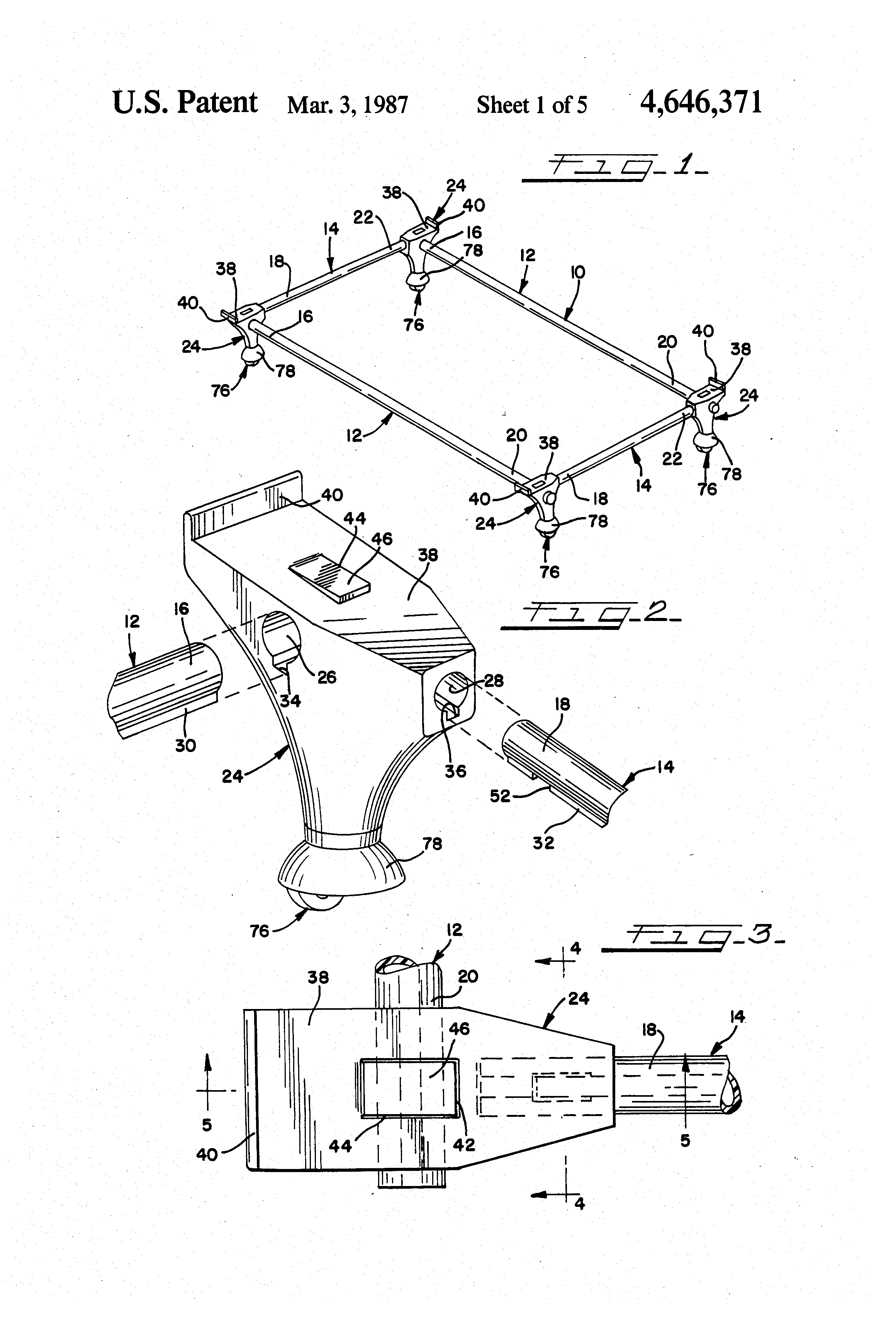 Patent Us4646371 Bed Frame Google Patents
