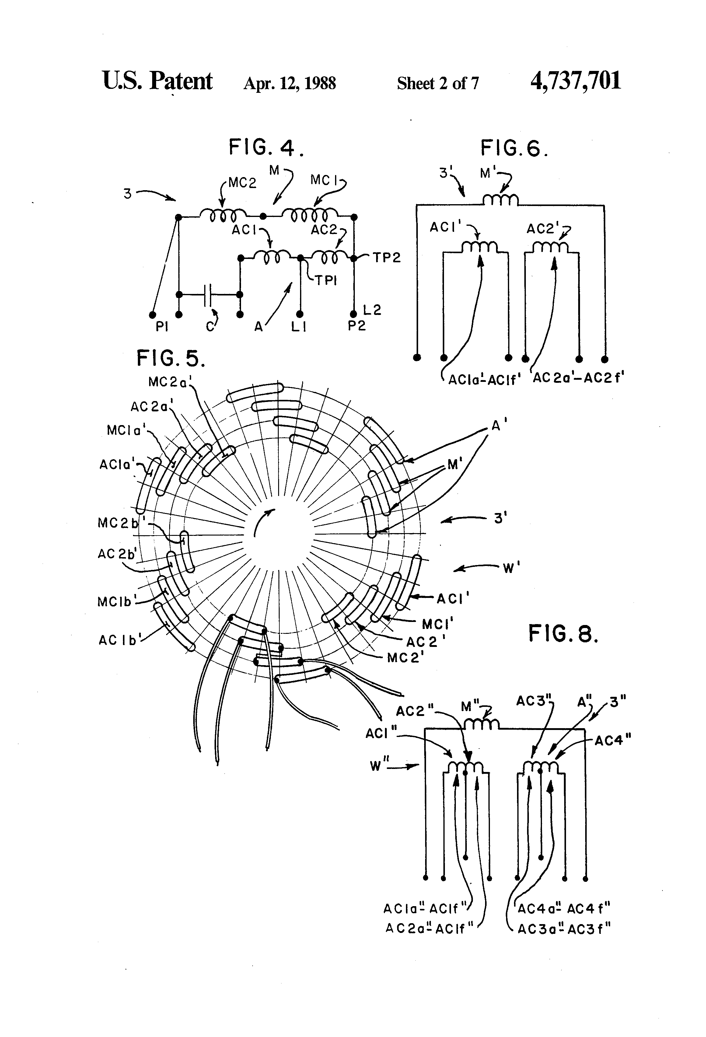 patent us4737701 tapped auxiliary winding for multi speed Three-Phase Motor Winding Diagram Table Fan