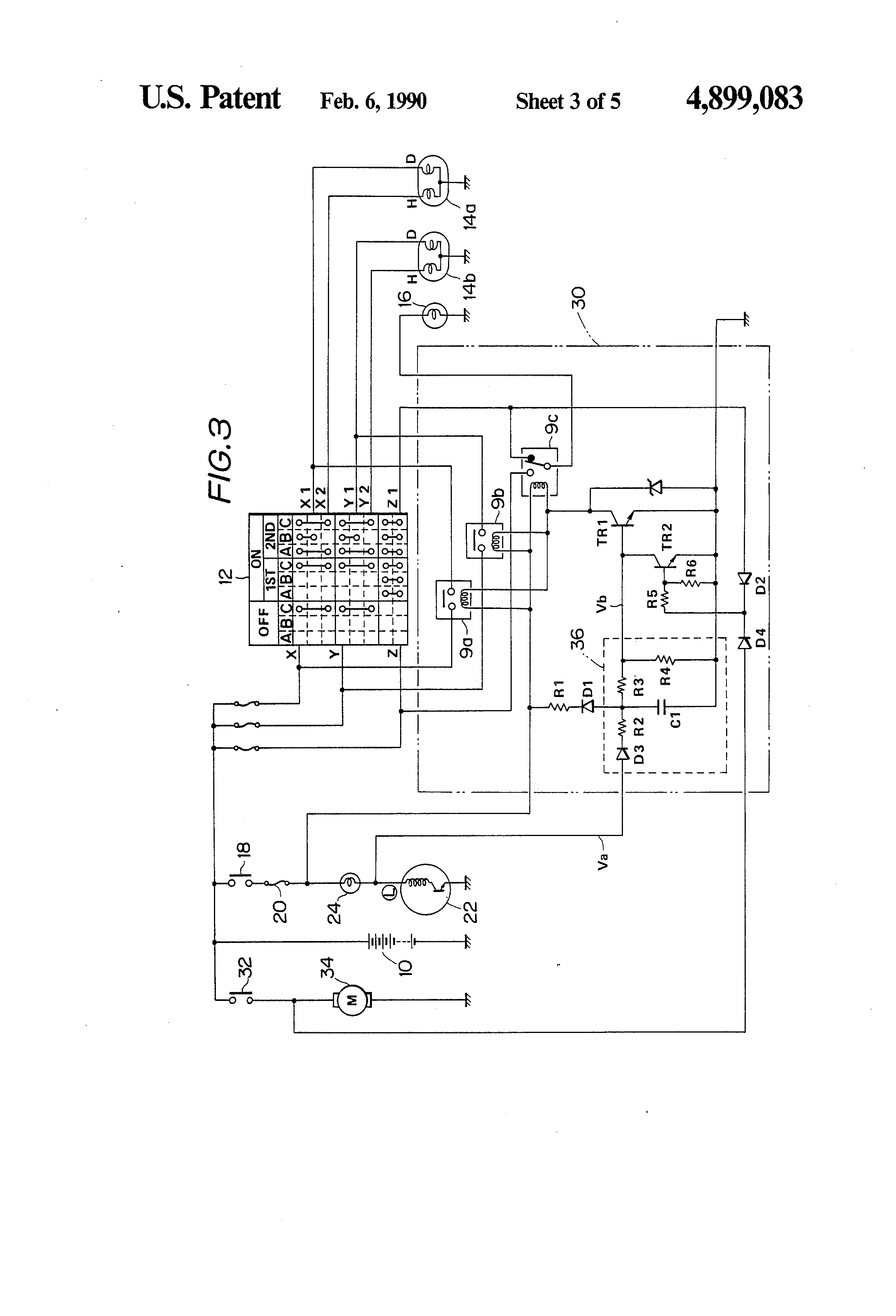 patent us4899083 - automatic lighting system for automobile patent us4899083 - automatic lighting system for automobile, Wiring diagram
