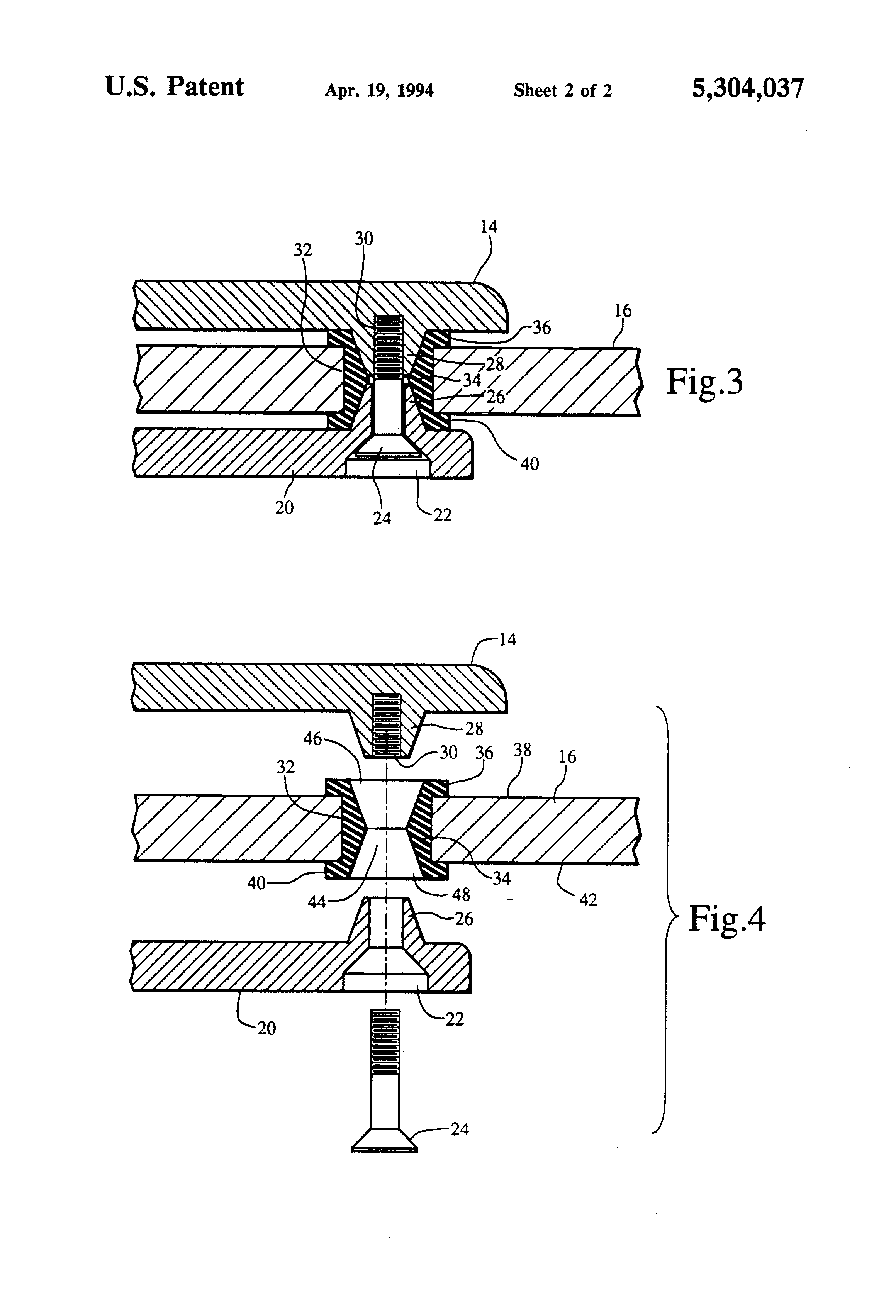 Patent Us5304037 Ceiling Fan Blade Vibration Isolation System Patent Drawing