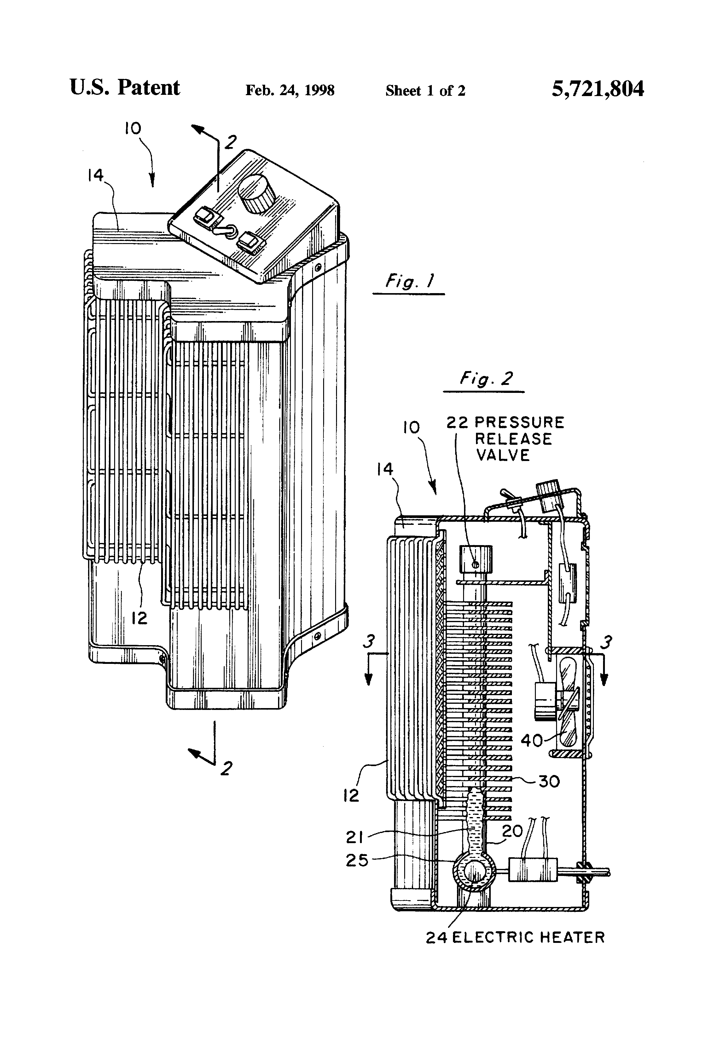 patent us5721804 - y-shaped portable electric space heater with patent us5721804 - y-shaped portable electric space heater with