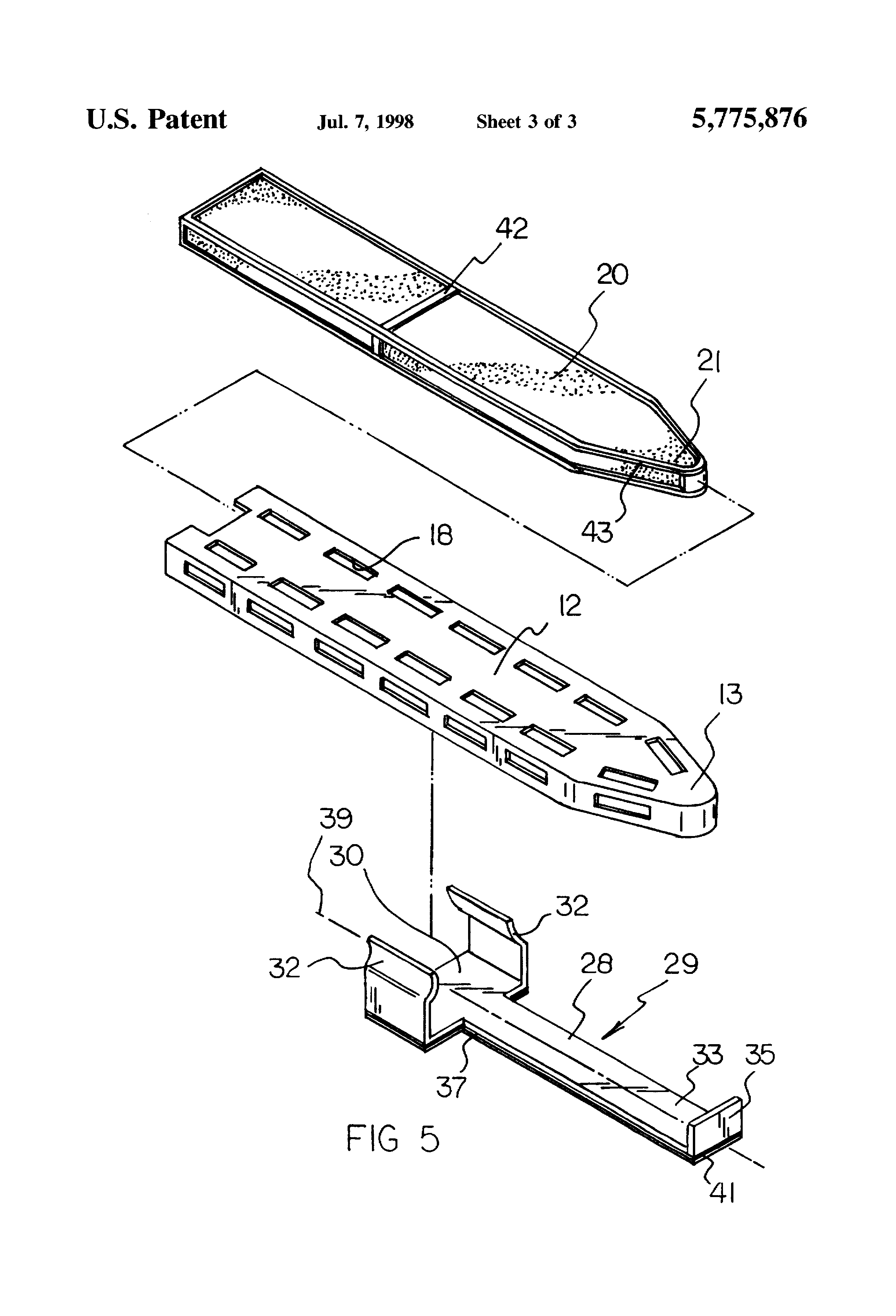 Patent Us5775876 Ceiling Fan Blade Mounted Air Freshener Patent Drawing