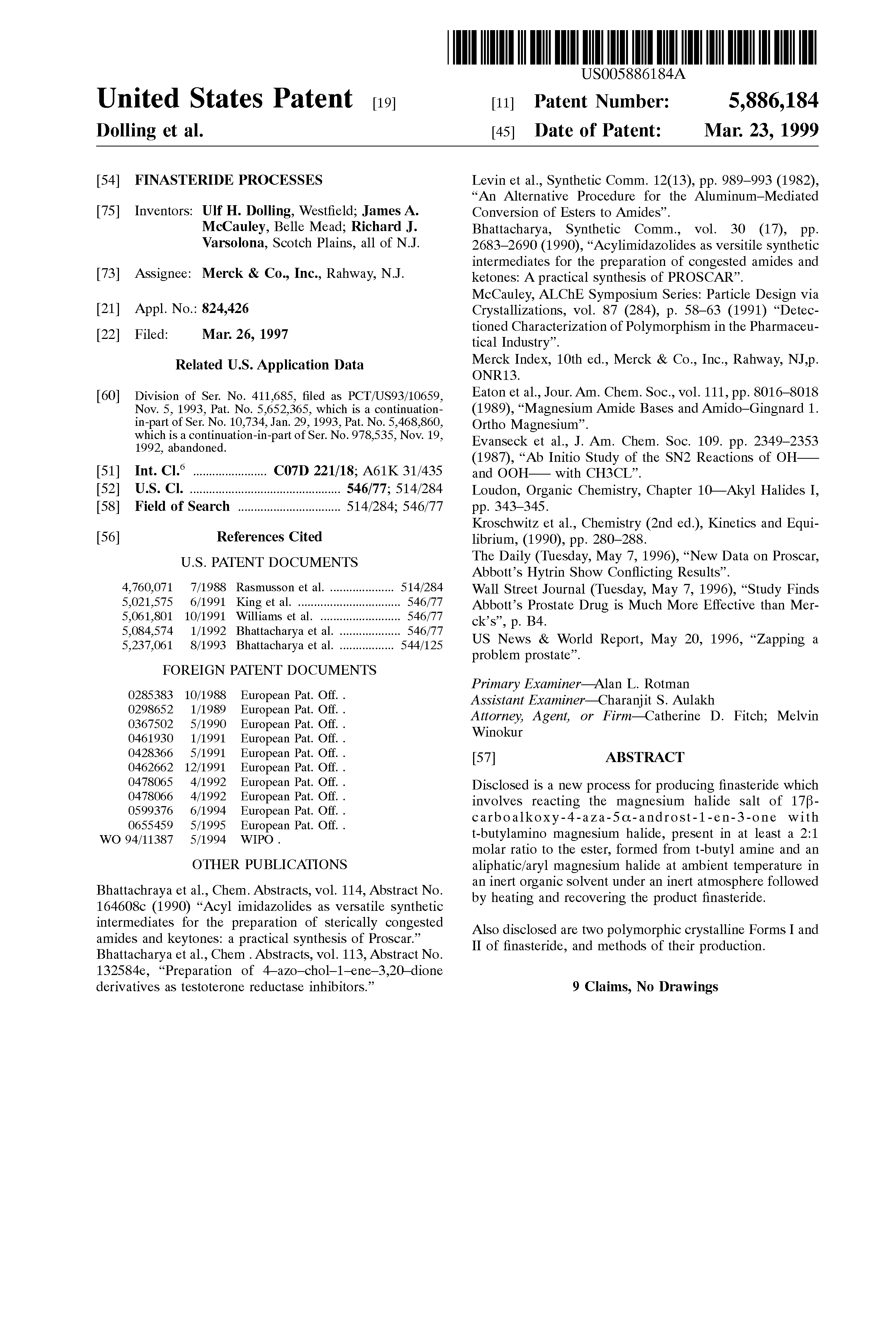 Propecia patent