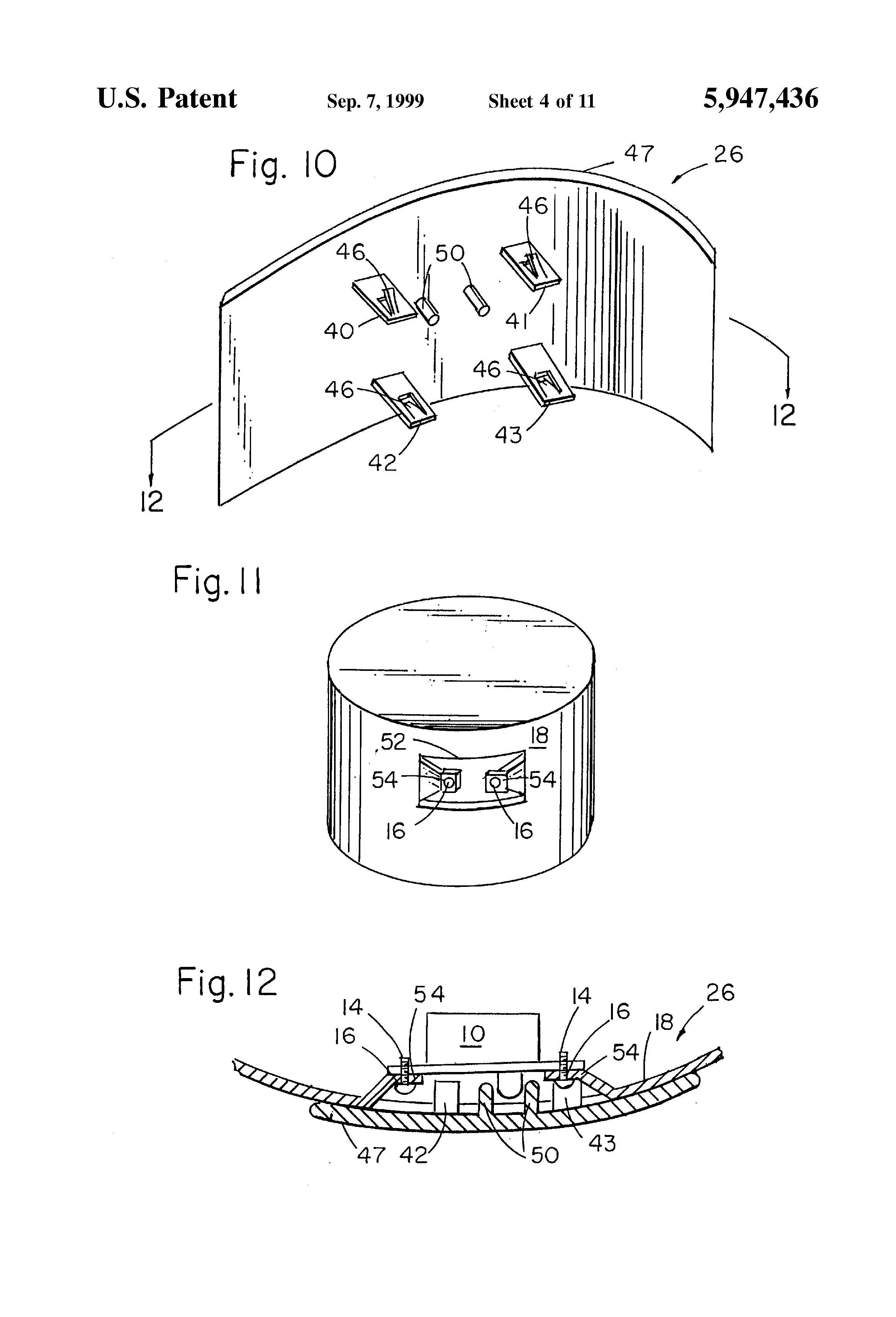 Patent Us5947436 Ceiling Fan Hanger Bracket Canopy And Patent Drawing