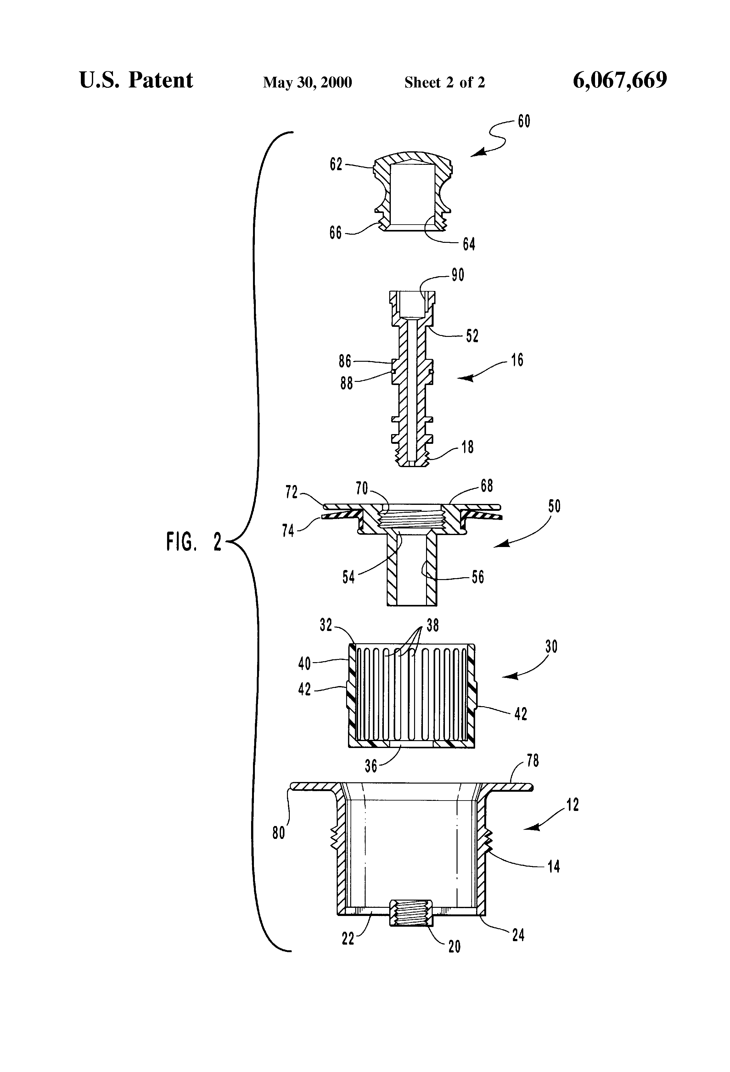 Patent Us6067669 Strainer Equipped Drain Plug Assembly Google Patent Drawing