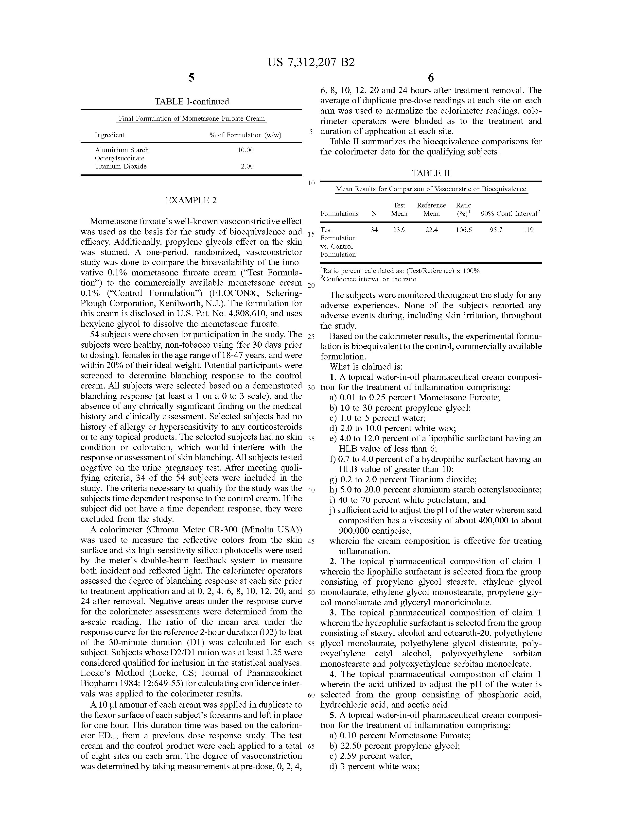 Patent US7312207 - Topical steroid cream formulations Patent US7312207 - Topical steroid cream formulations