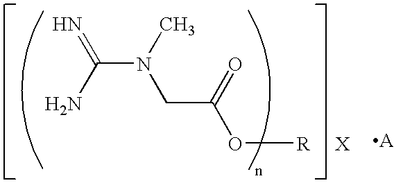 us20080103202a1 method of preparing creatine ester salts and uses figure us20080103202a1 20080501 c00001