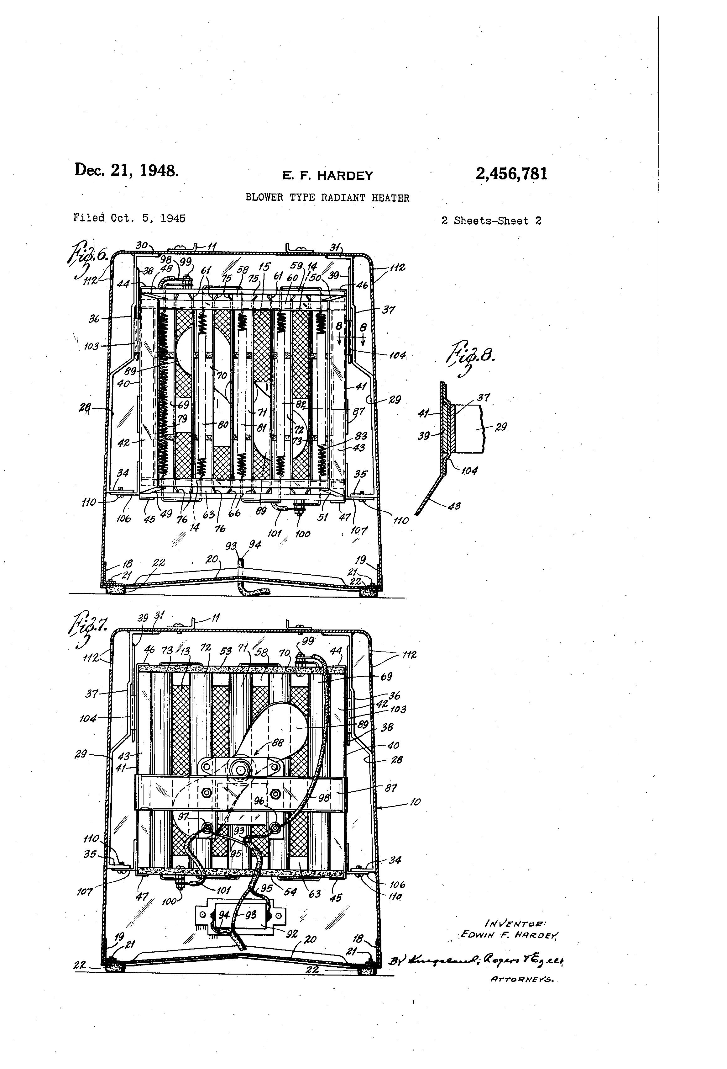 us2456781a blower type radiant heater google patents