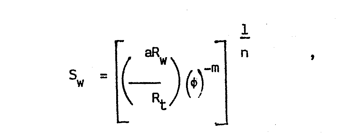 Patent Ep0141510a2 Method For Determining Oil Saturation In A Archie S Equation Relating Formation Resistivity Porosity And Water Saturation Is As Follows