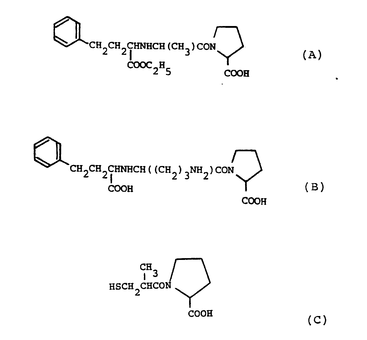 and an ace inhibitor antihypertensive agent, such as   compondd