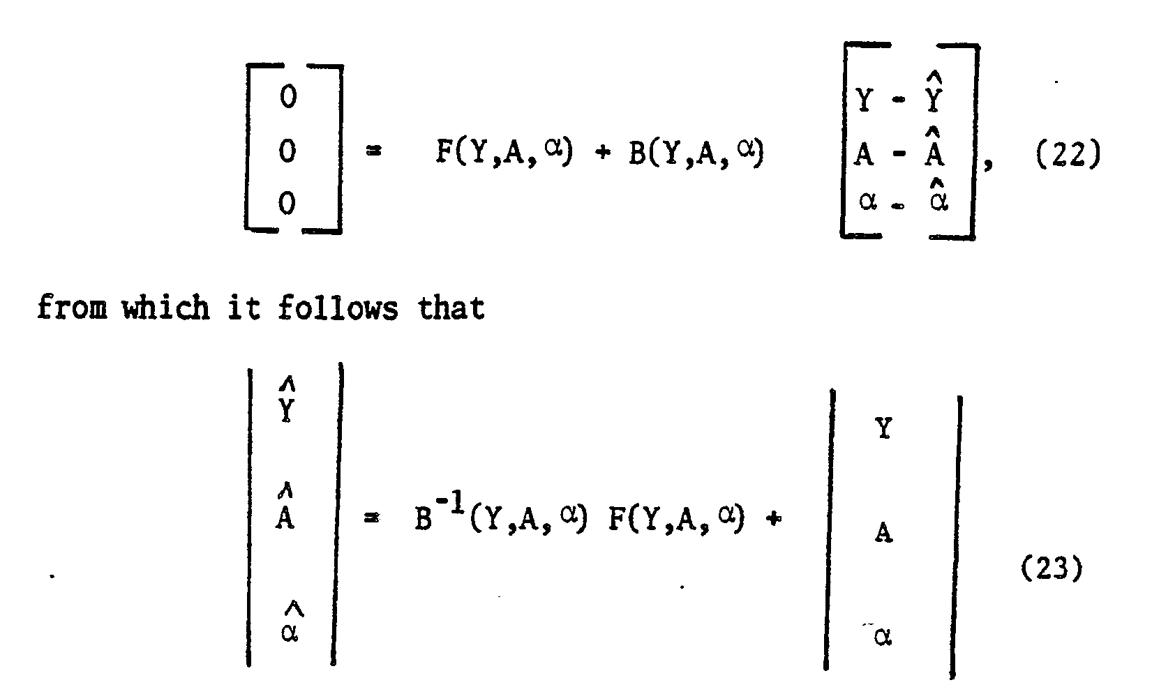where b denotes the matrix inverse of b.