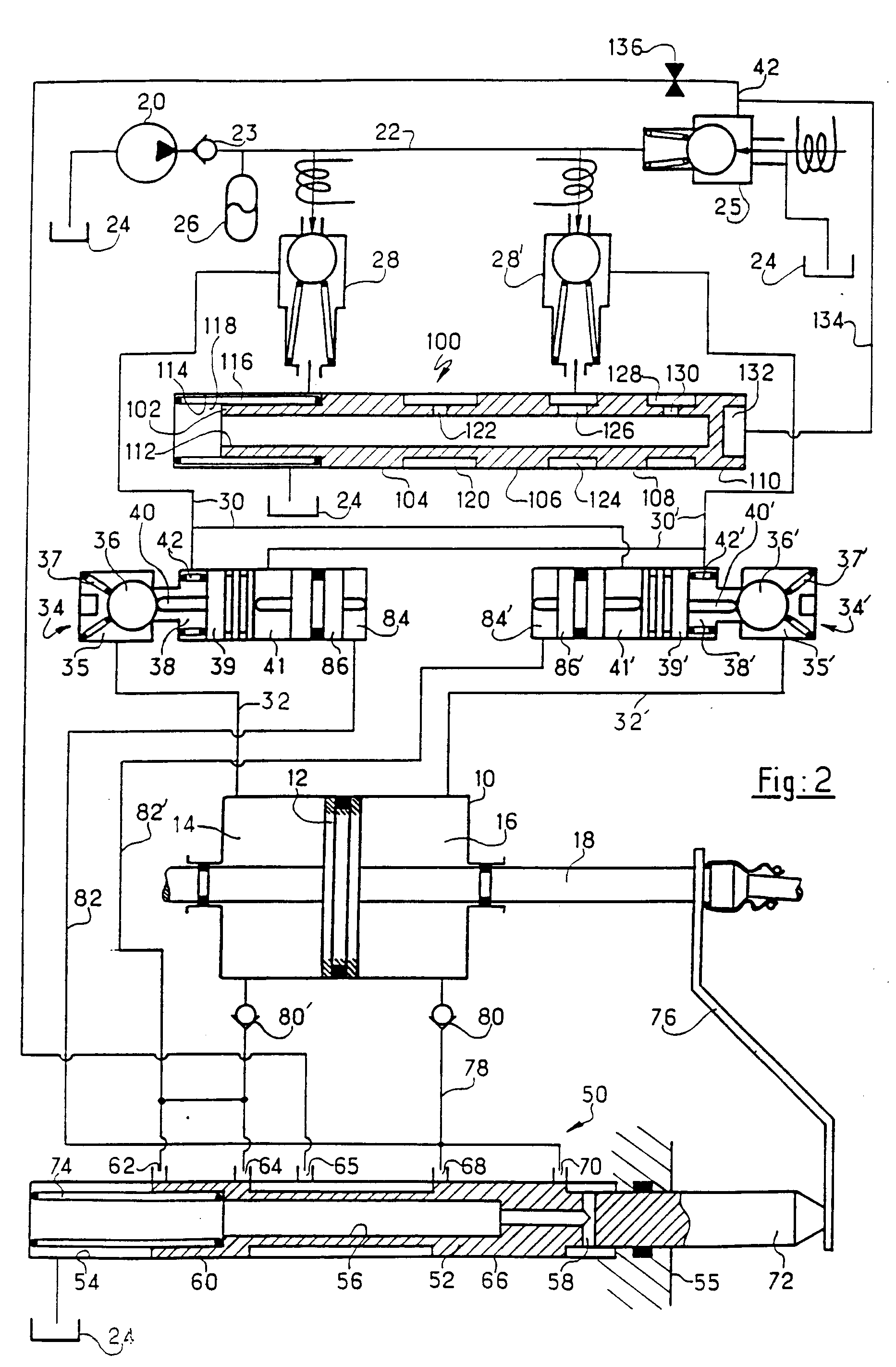 Patent EP0459840B1 - Control device for a double acting hydraulic