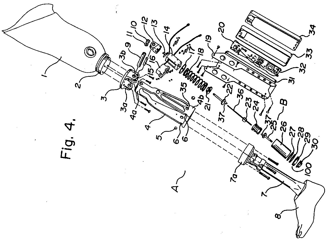 system for controlling artificial knee joint action in an above
