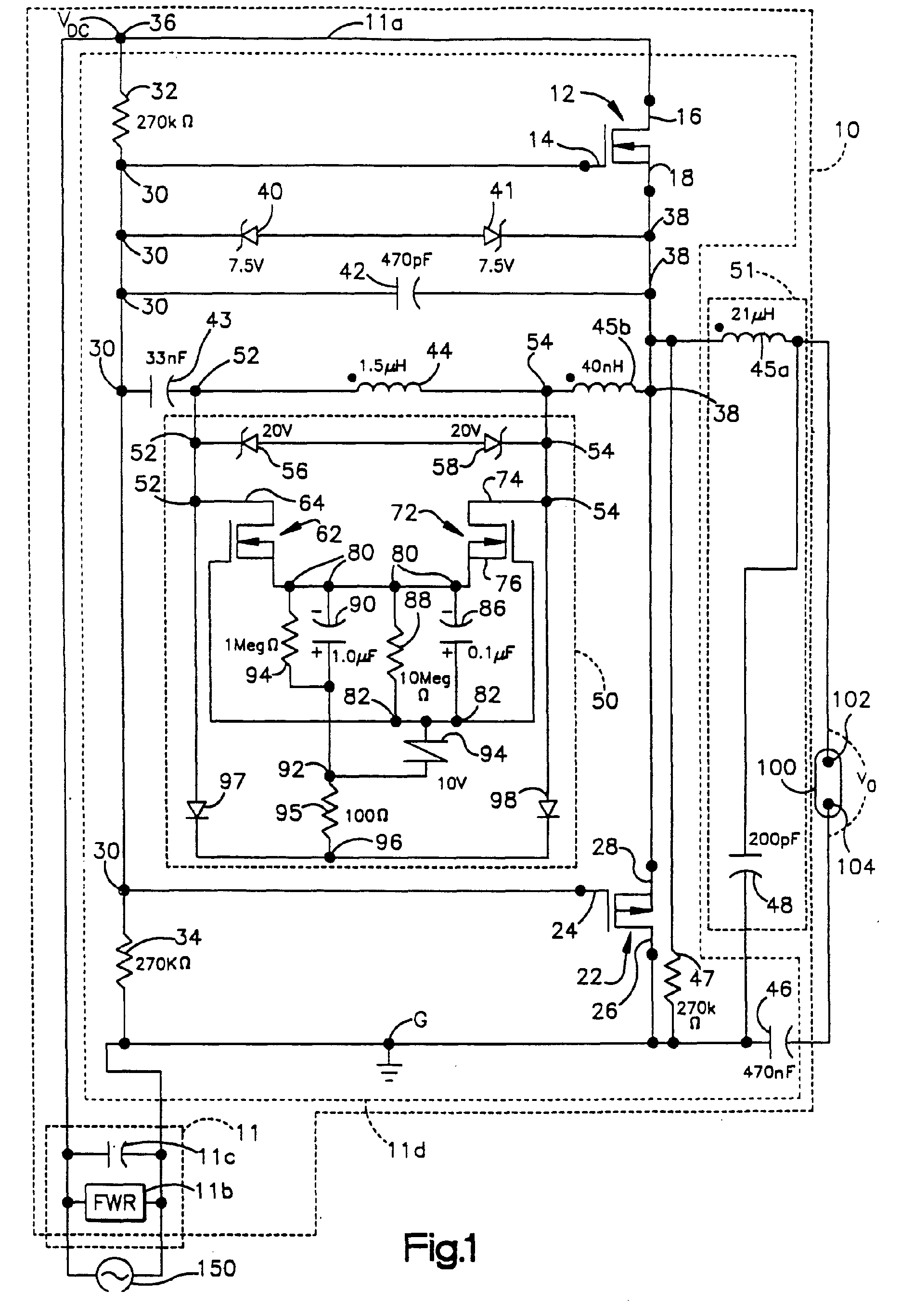 power regulation circuit for ballast for ceramic metal halide