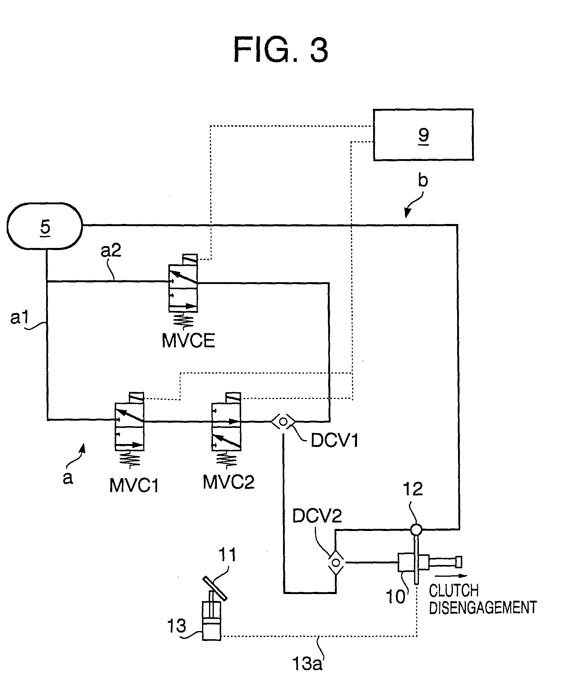 control device for selective control of a clutch