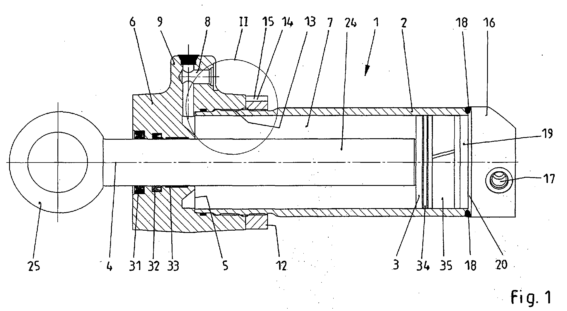 Patent EP1264990A2 - Hydraulic cylinder with trunnions - Google Patents