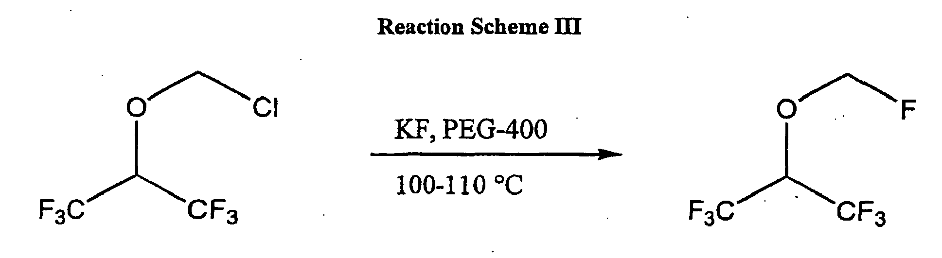 sevoflurane was synthesized in the following manner, as shown in