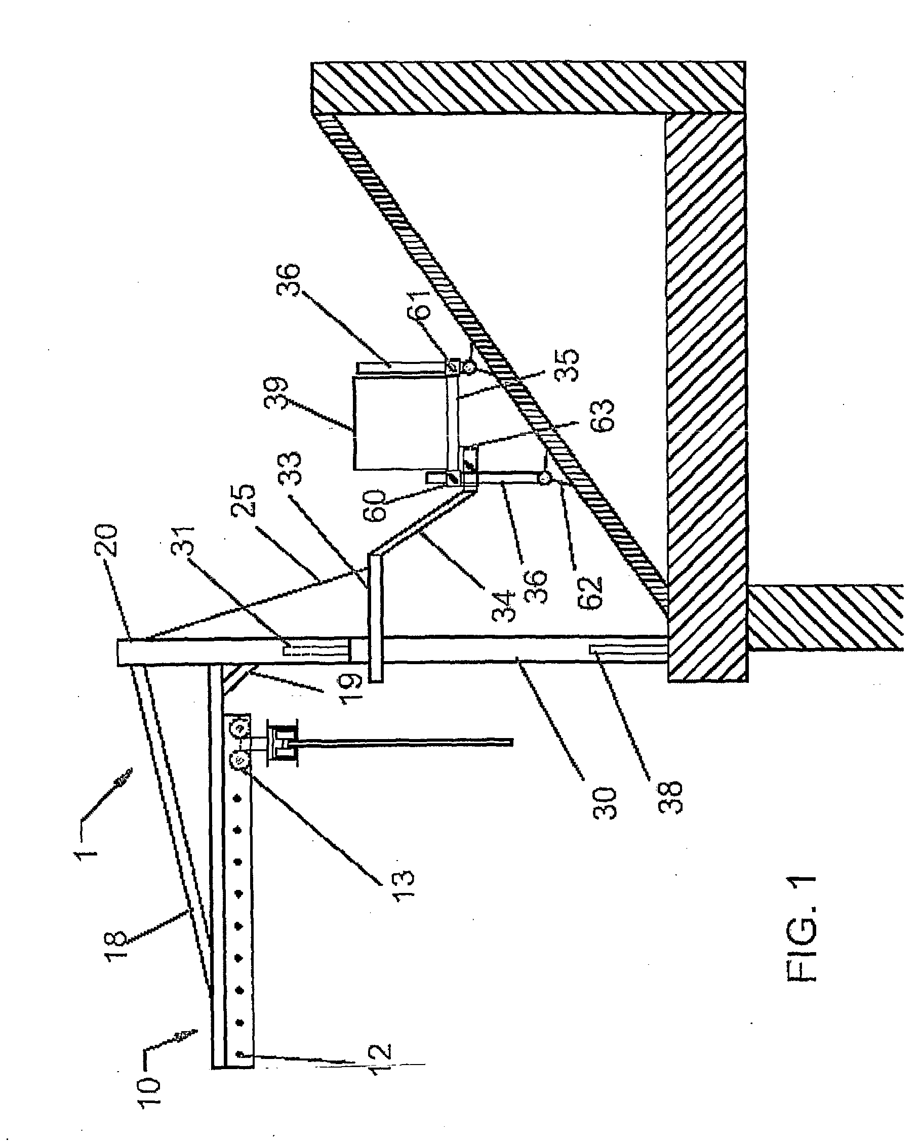 suspended scaffolding structure for works in facades