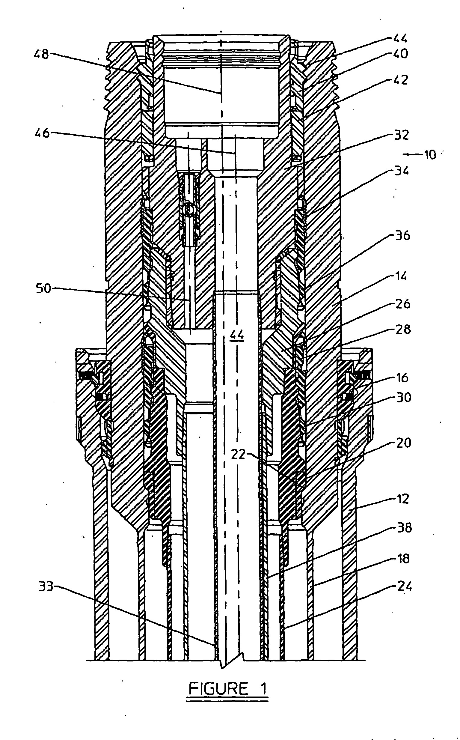 Patent EP1798367A2 Bohrlochkopf mit Rohraufhängung mit Kugelventil in