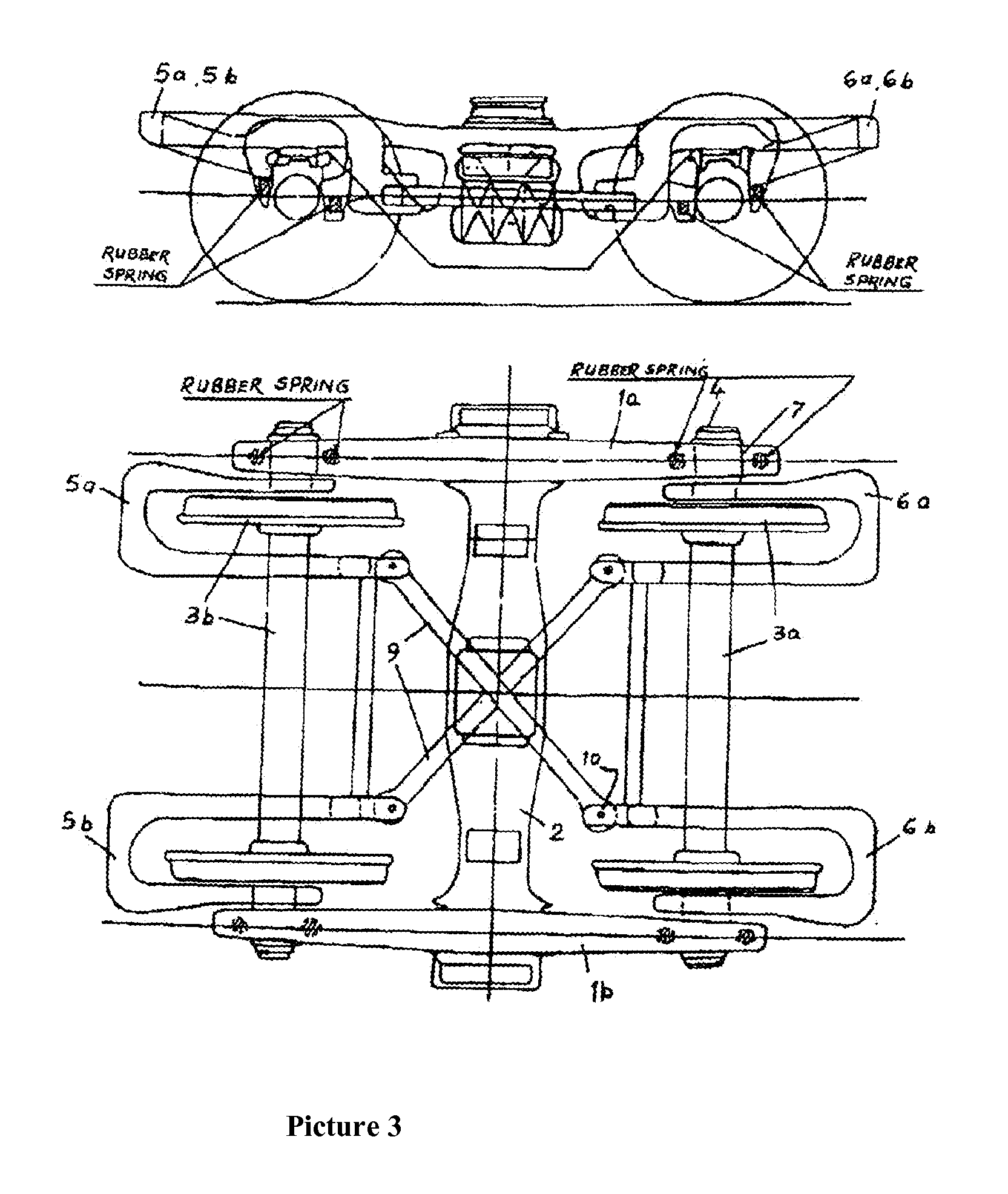 Patent EP2157007A1 Twoaxle bogie for railway vehicle with radially