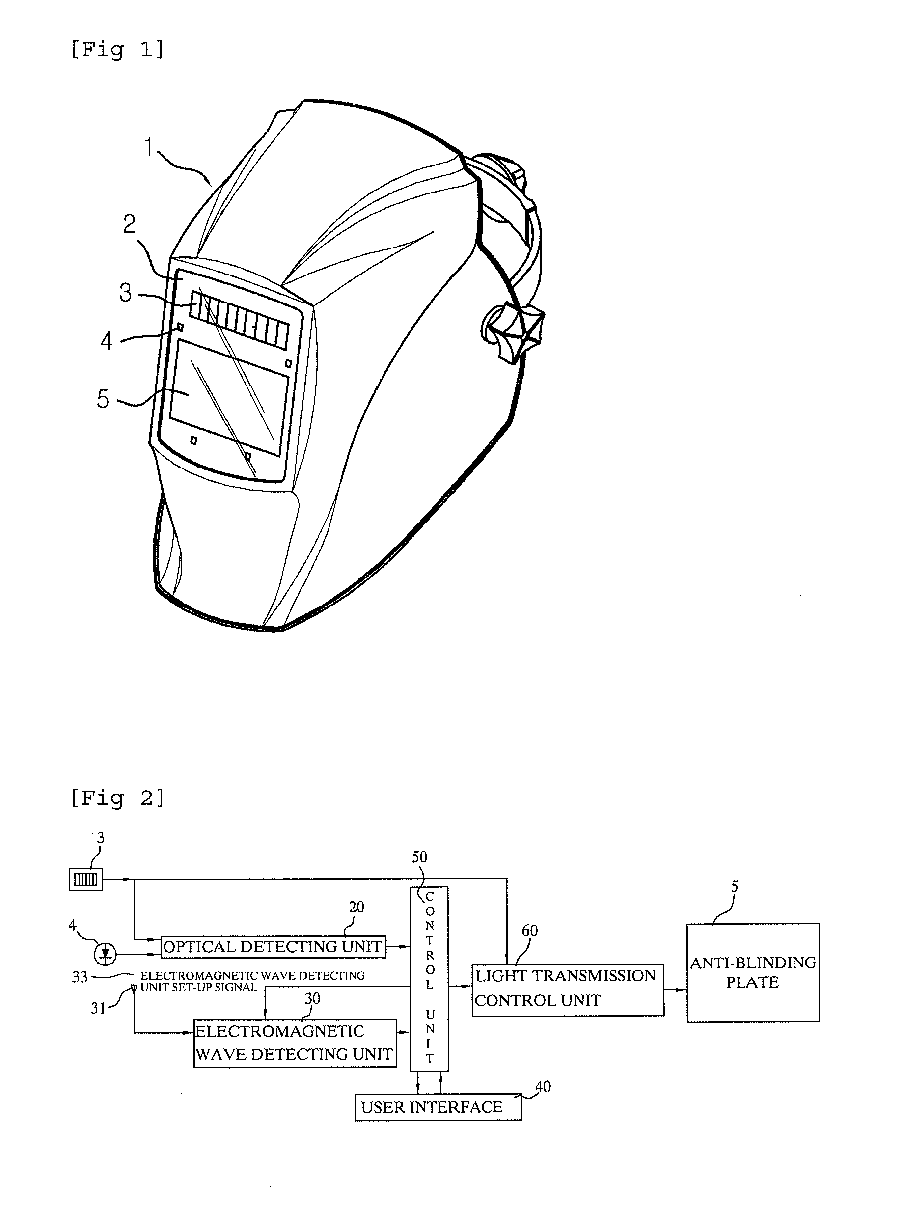 Patent EP2275061A1 Welding helmet including antiblinding device to