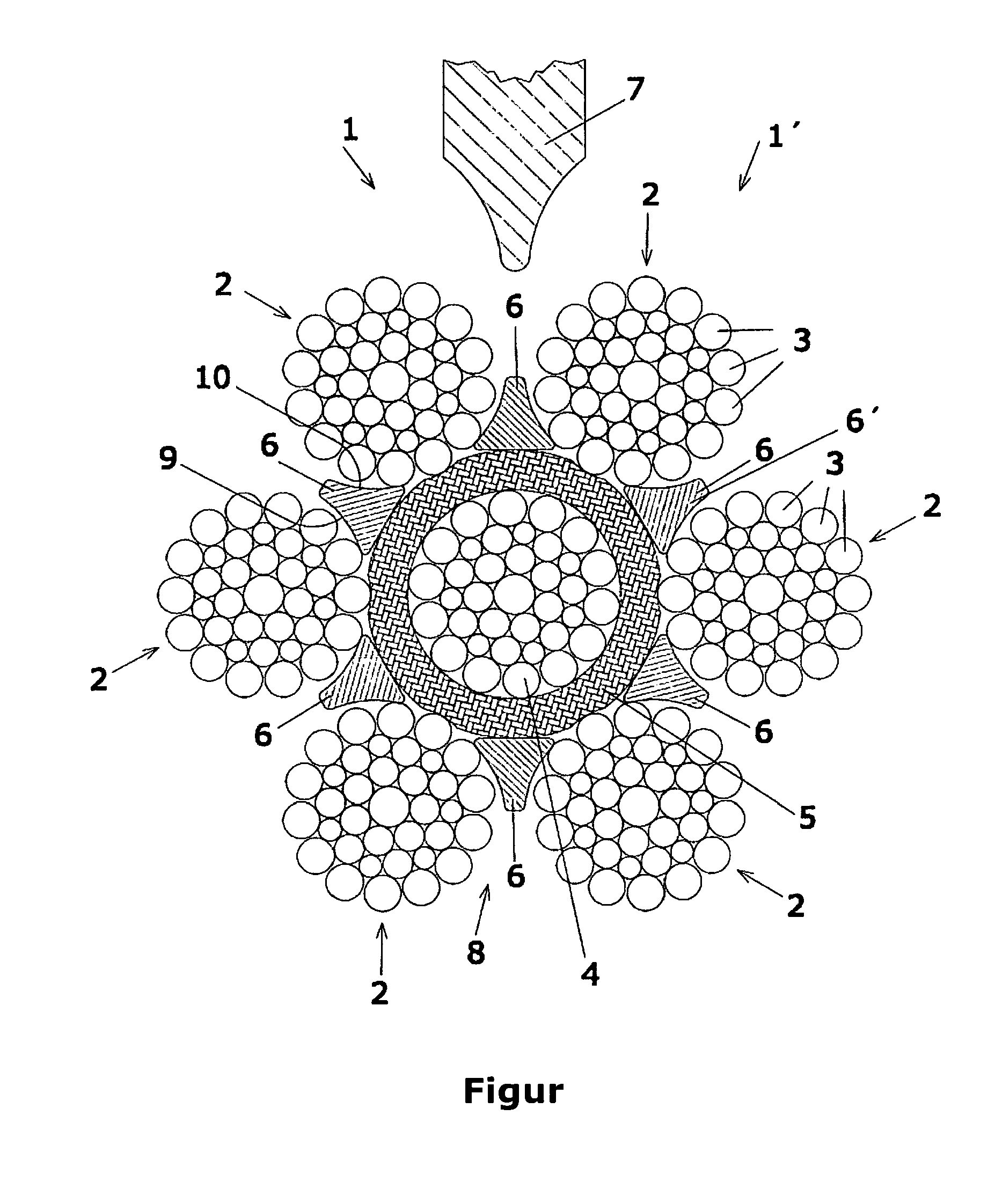 wire rope with a long splice connection