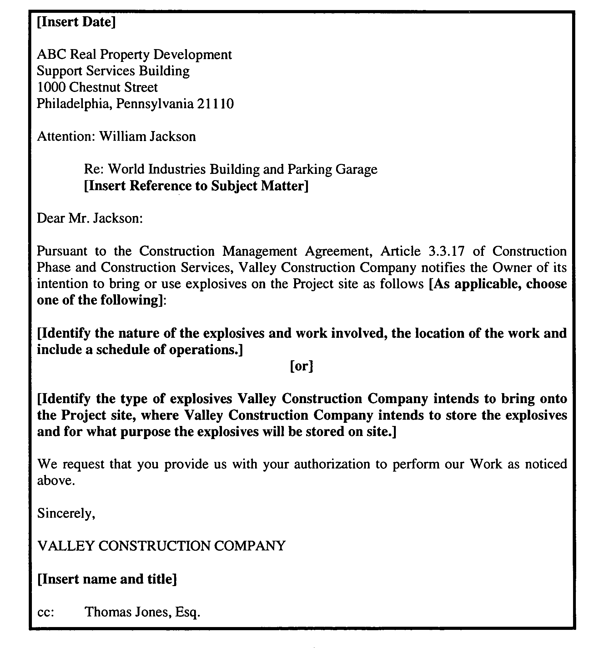 Construction Work Letter For Construction Work Delay 